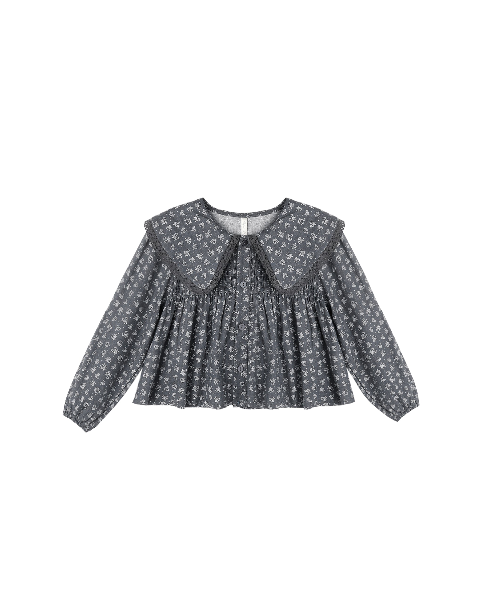Fern Blouse Heart Ditsy - Midnight