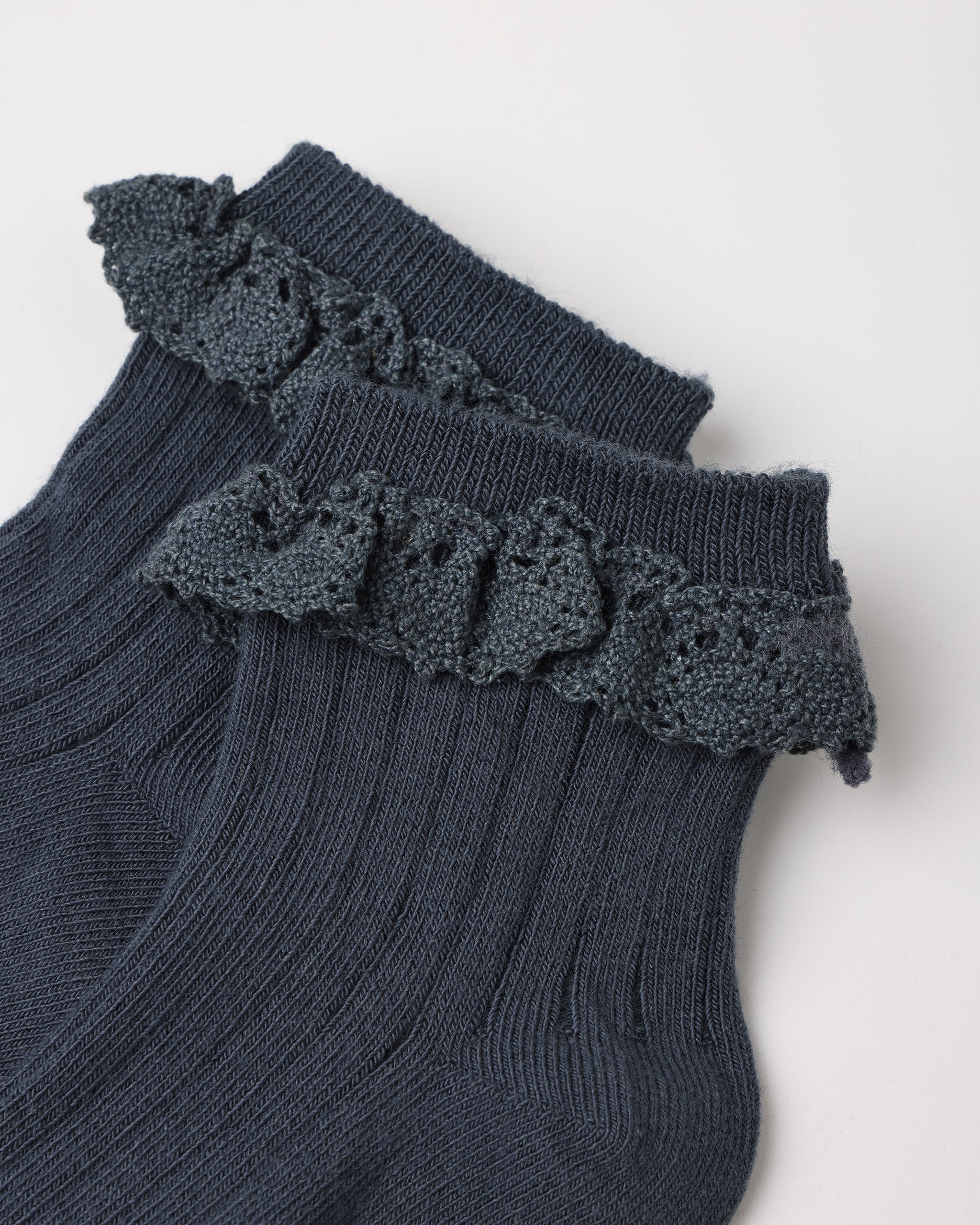 Lace Trim Socks 2-Pack - Fawn, Midnight