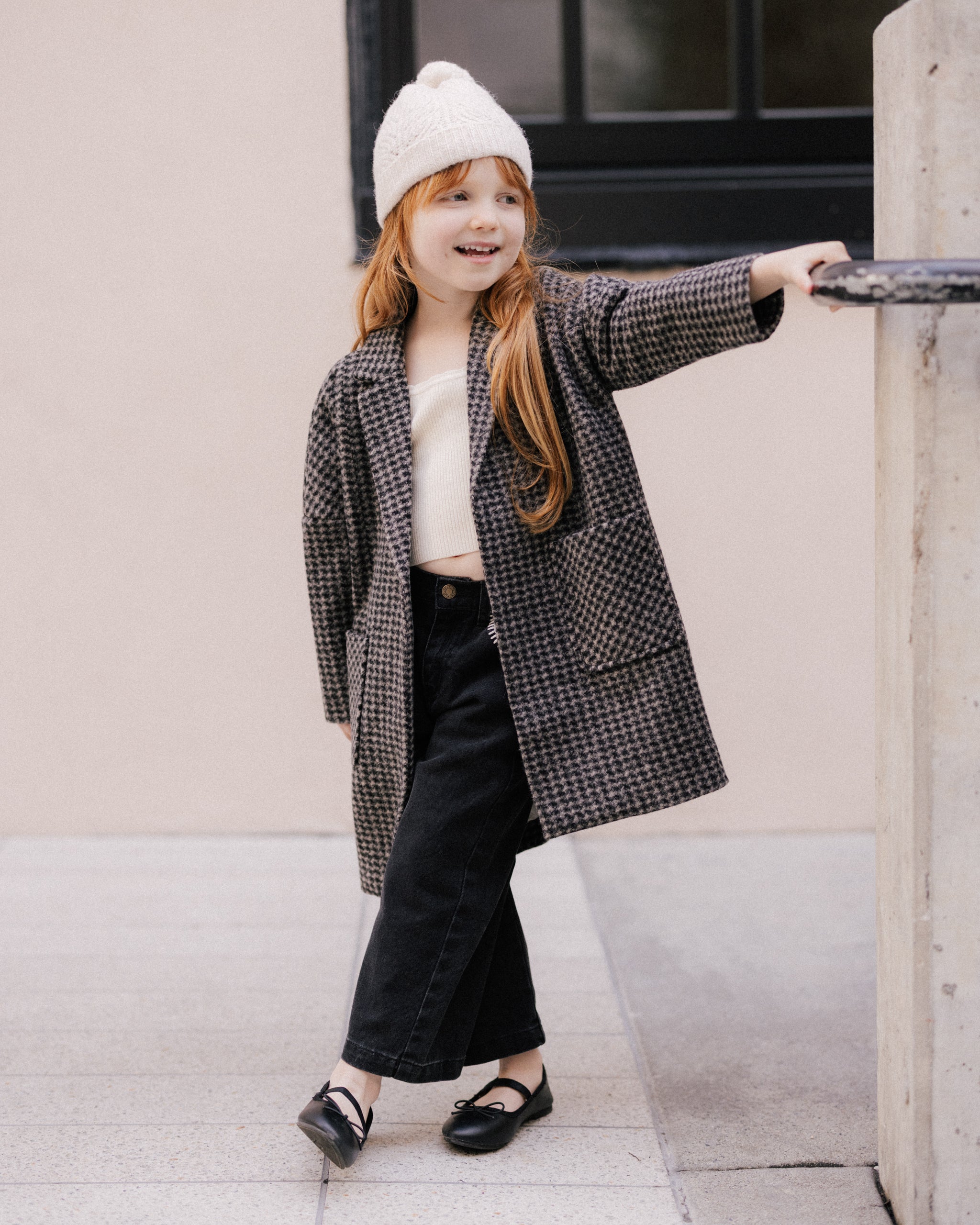 Longline Coat || Micro Check