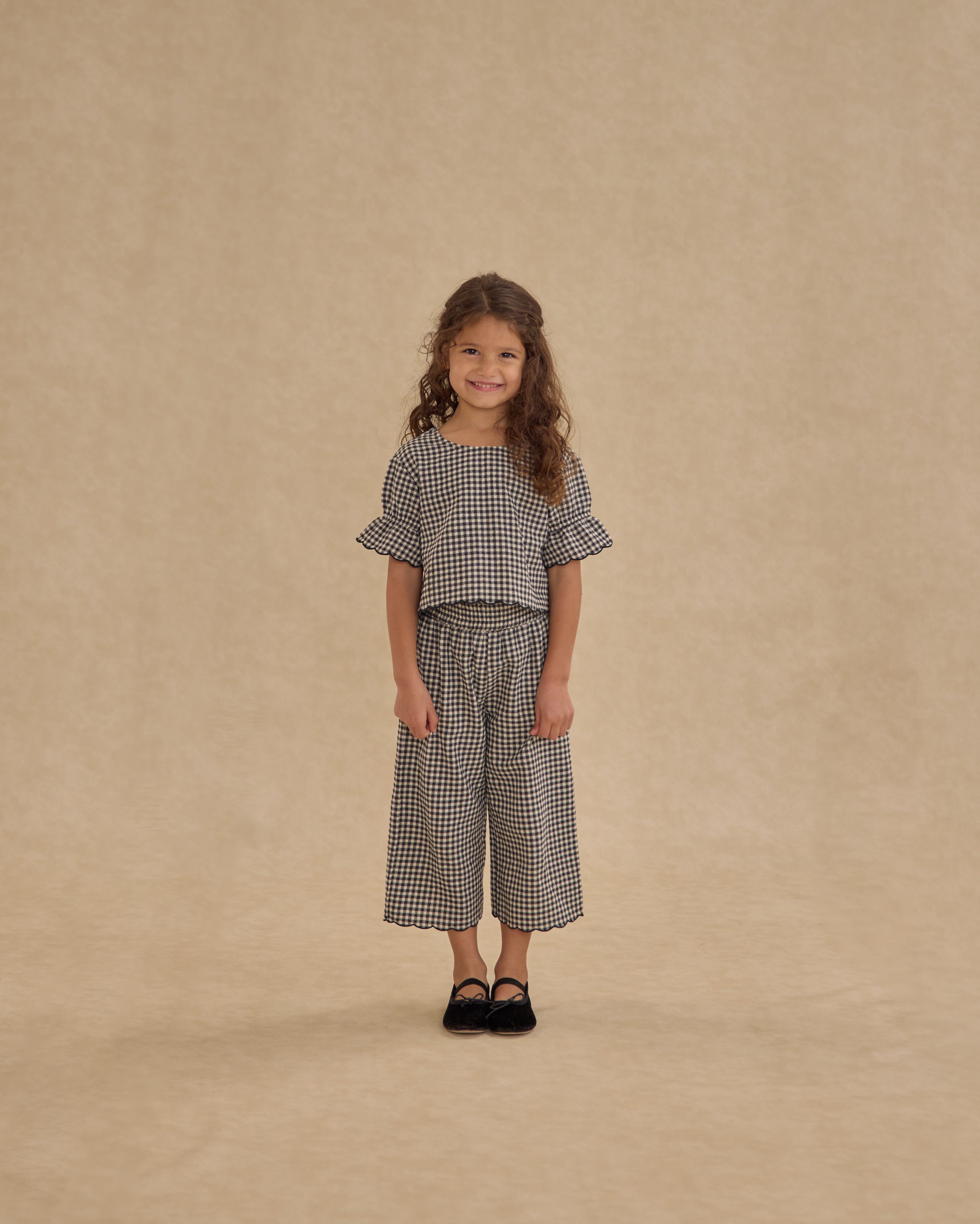 Wide Leg Pant || Black Gingham