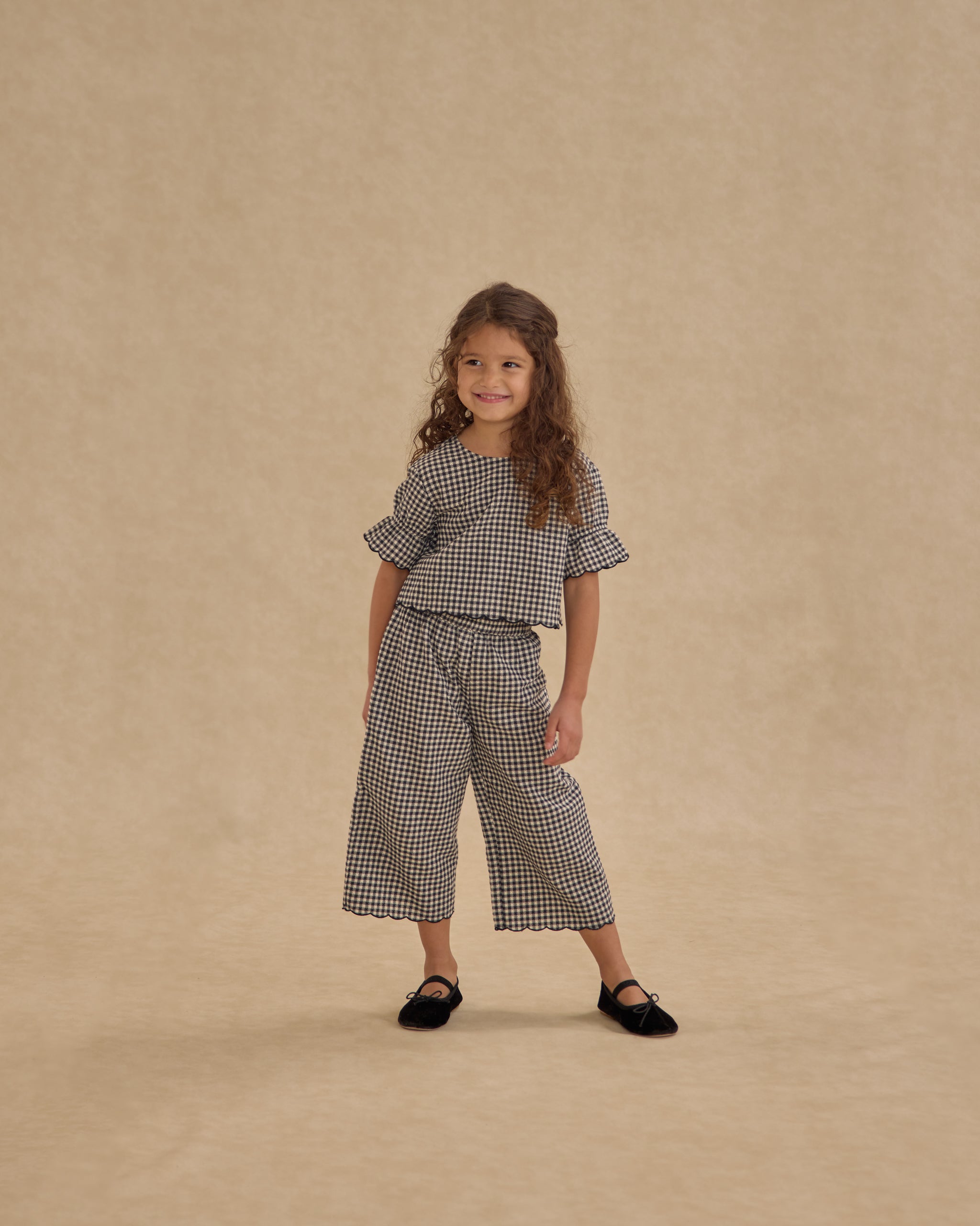 Wide Leg Pant || Black Gingham