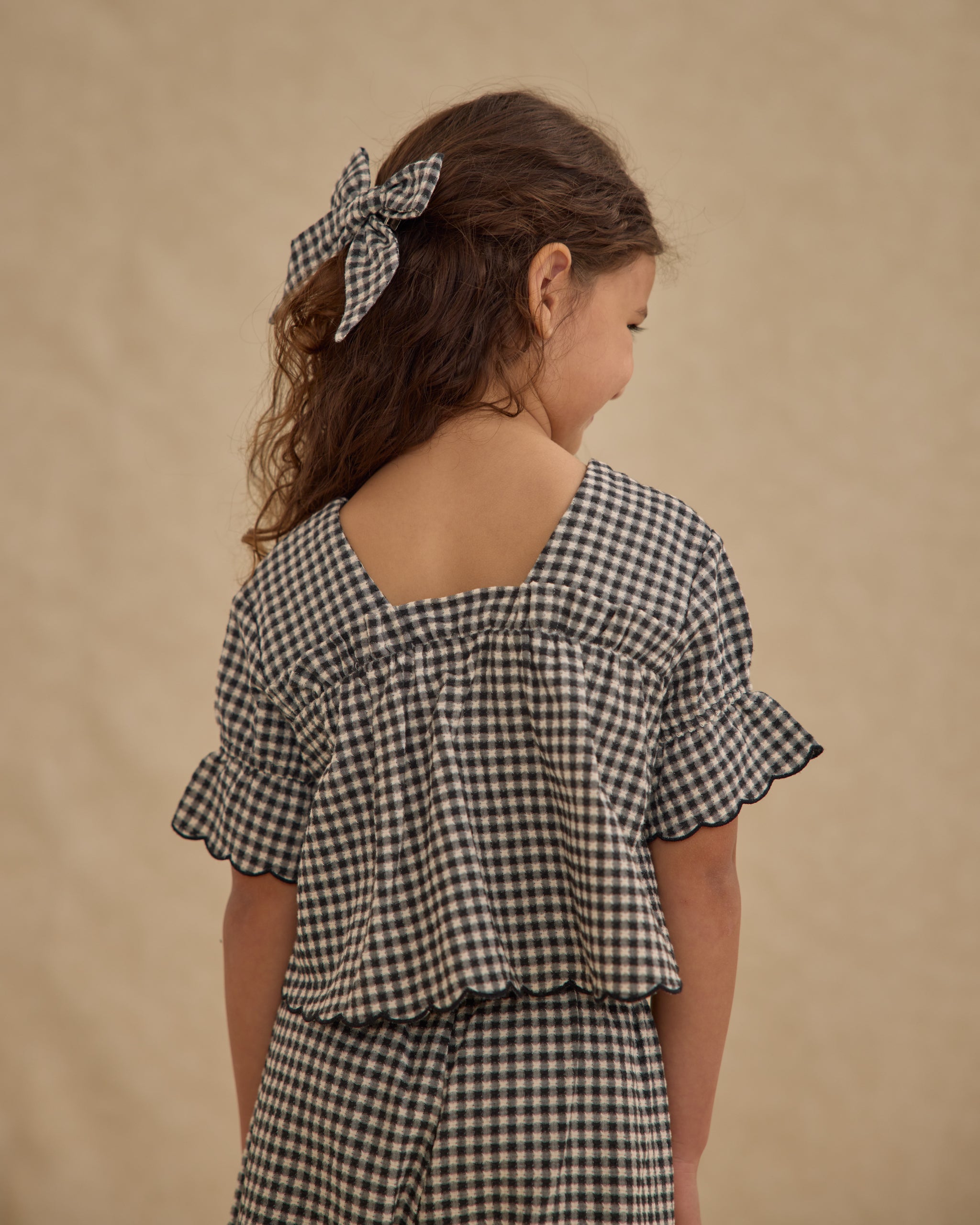Francie Blouse || Black Gingham