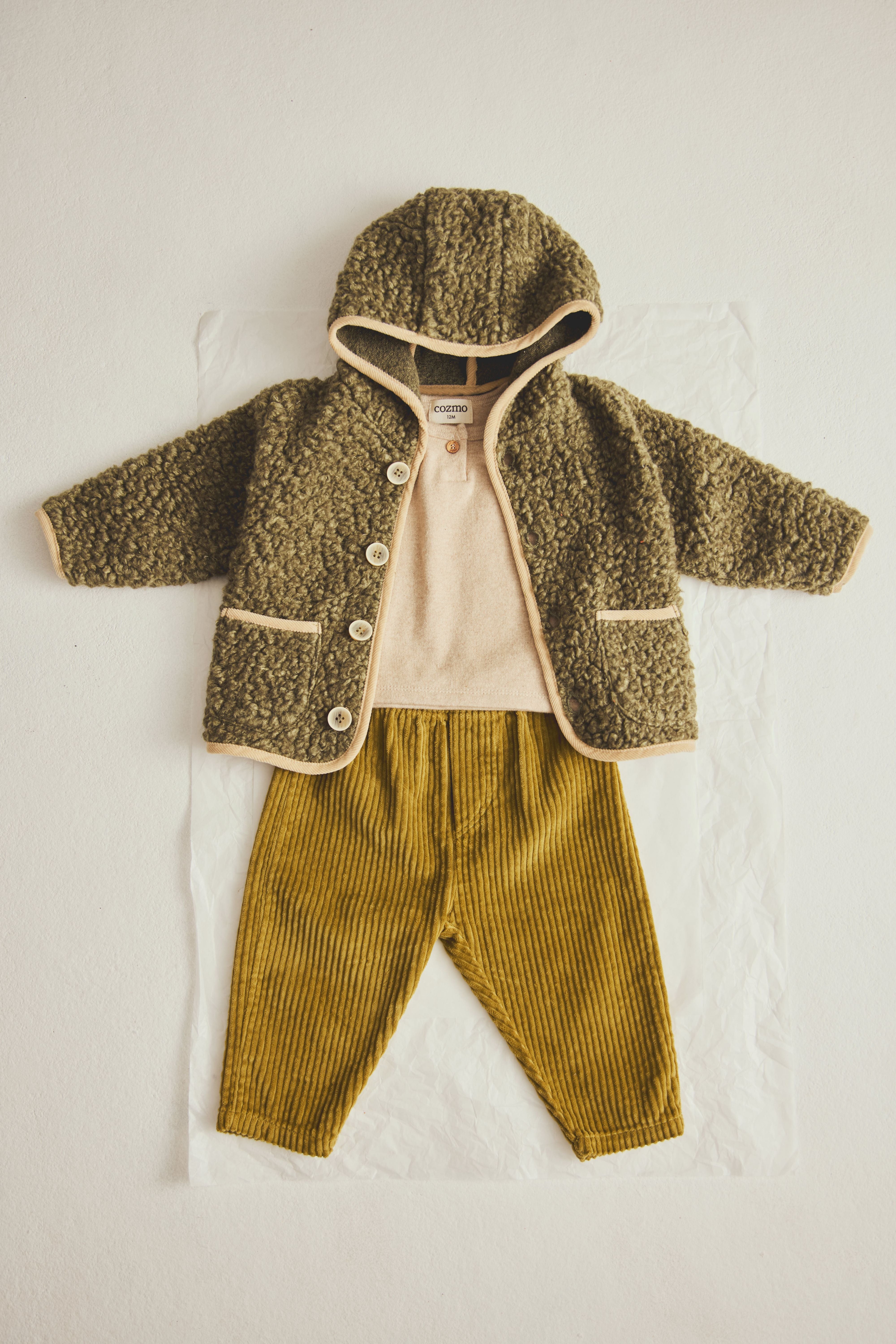Remo Brushed Soft Knit Baby Sweater - Stone