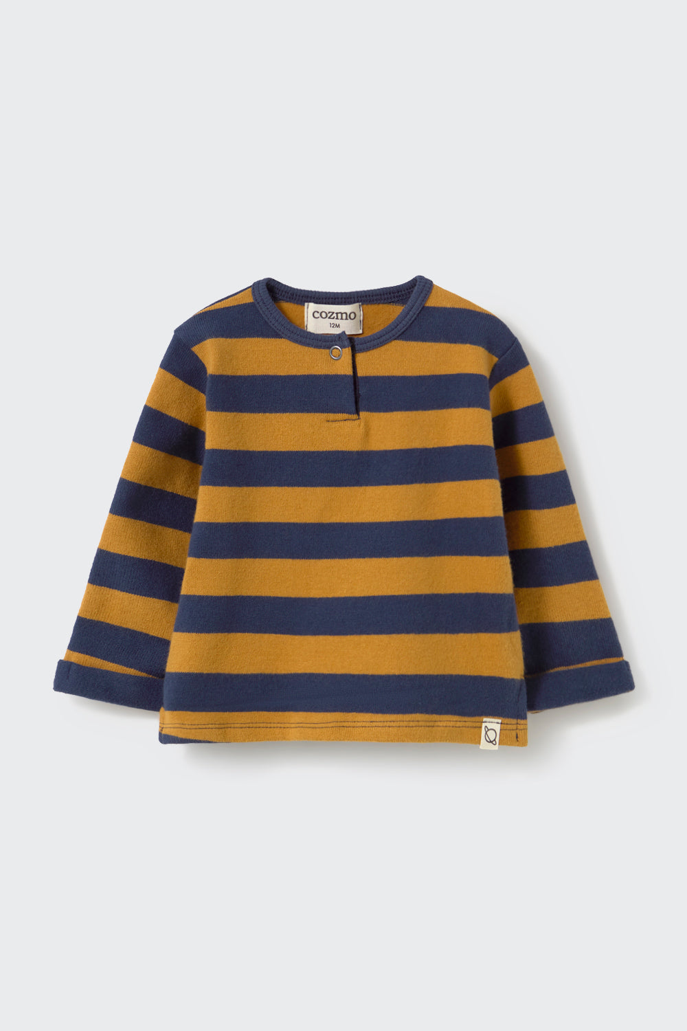 Remo Striped Brushed Soft Knit Baby Sweater - Navy Biscuit