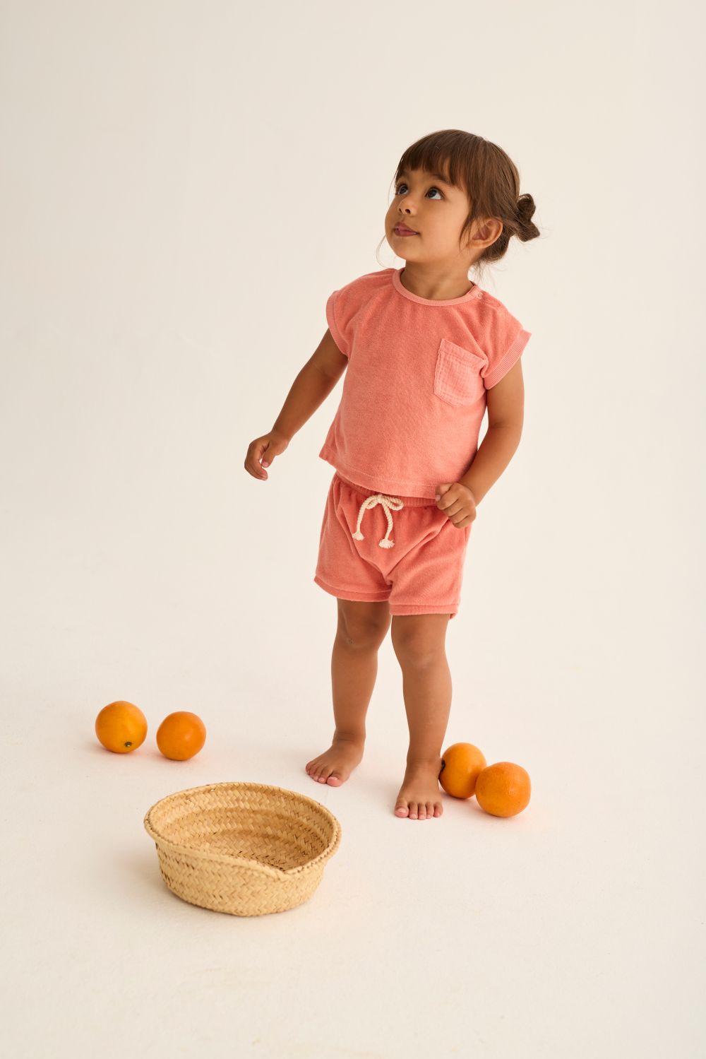 Rowan Soft Terry Cloth Baby Shorts - Rose