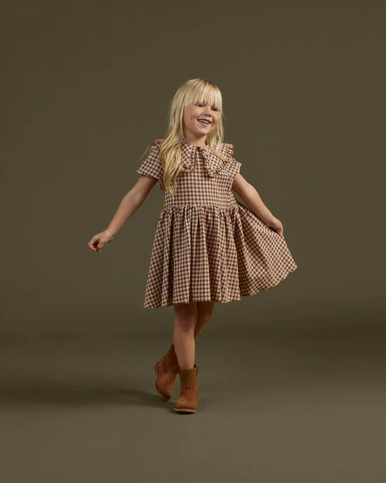 Camille Dress || Brown Gingham