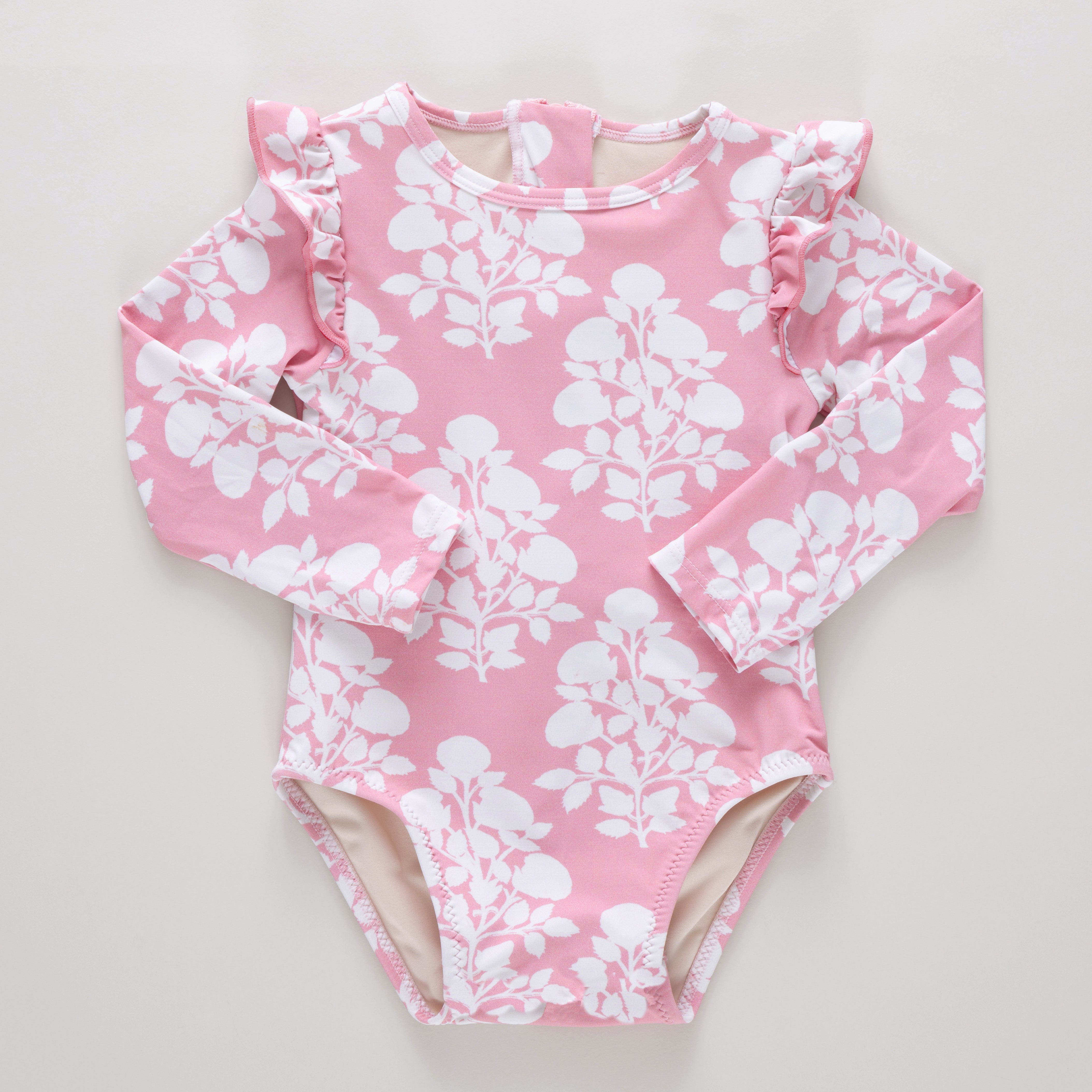 Girls Rachel Suit - Pink Bouquet Floral