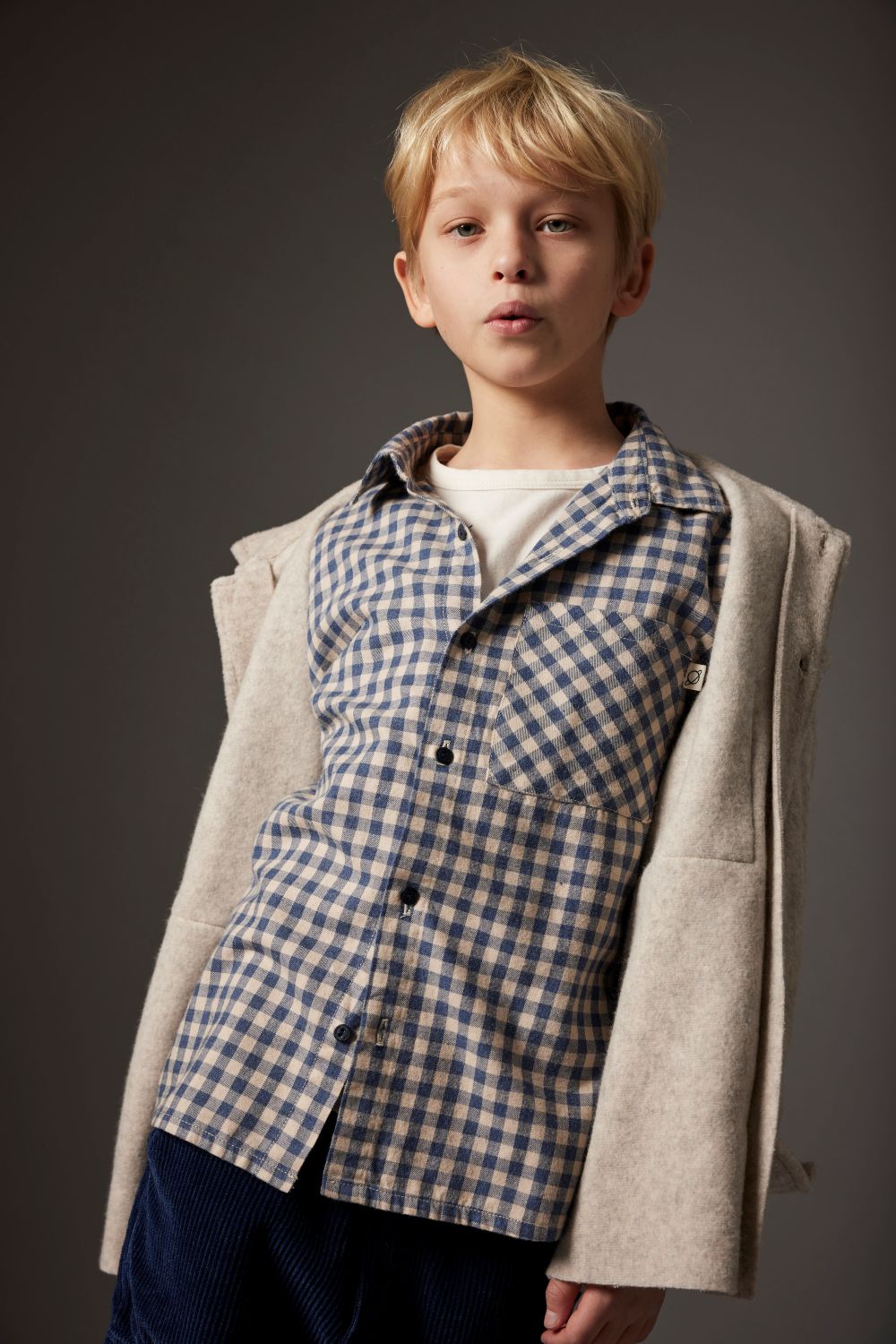 Gingham Flannel Shirt - Stone