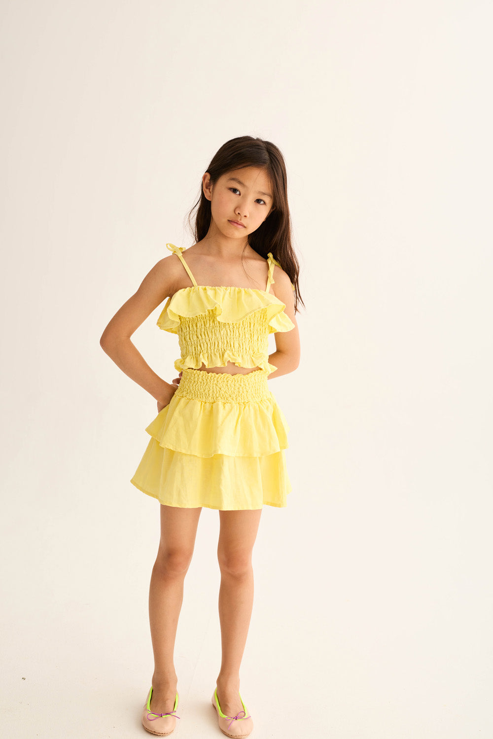 Sintra Cotton Linen Skirt - Yellow