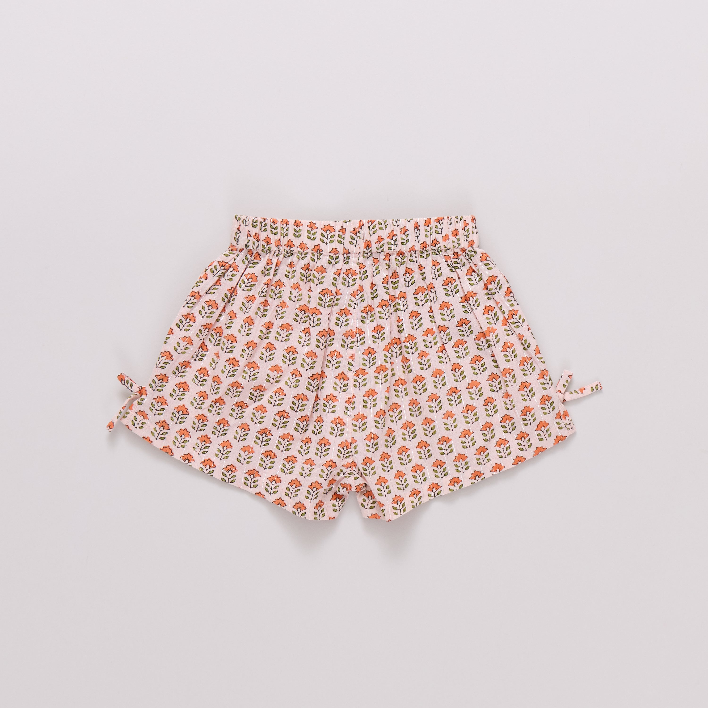 Girls Jules Short - Pink Prairie Block Print