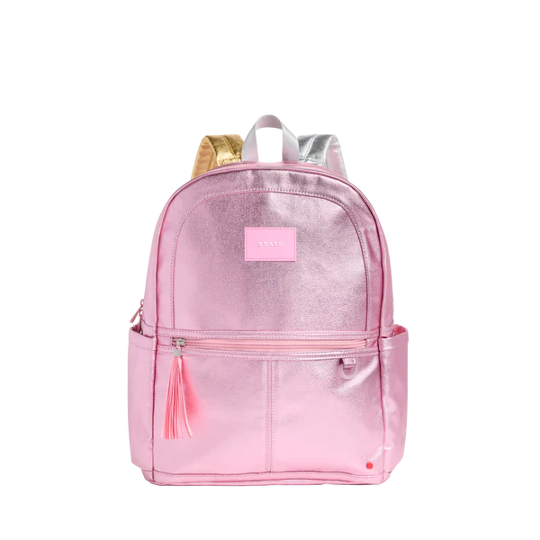 Kane Double Pocket Backpack - Pink/Silver