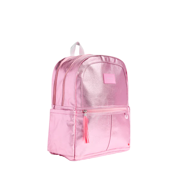 Kane Double Pocket Backpack - Pink/Silver