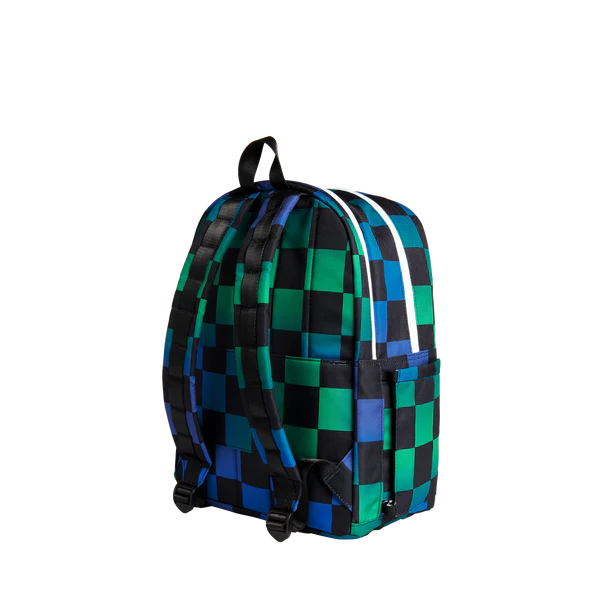 Kane Double Pocket Backpack - Blue Checkerboard