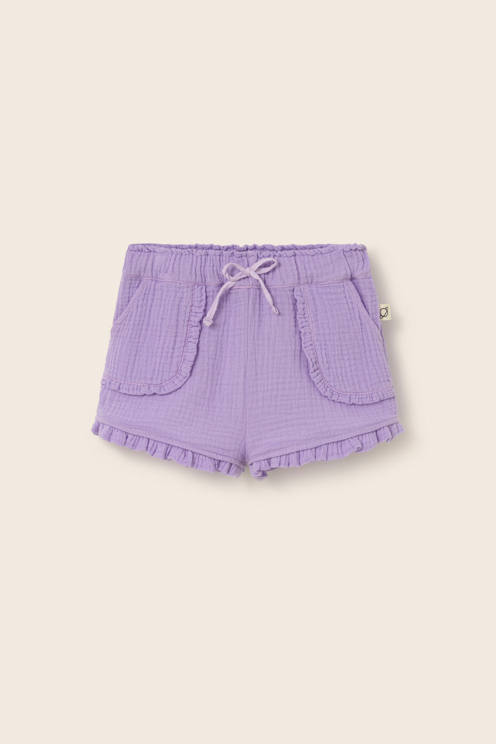 Stella Soft Gauze Cotton Ruffle Baby Shorts - Lavender