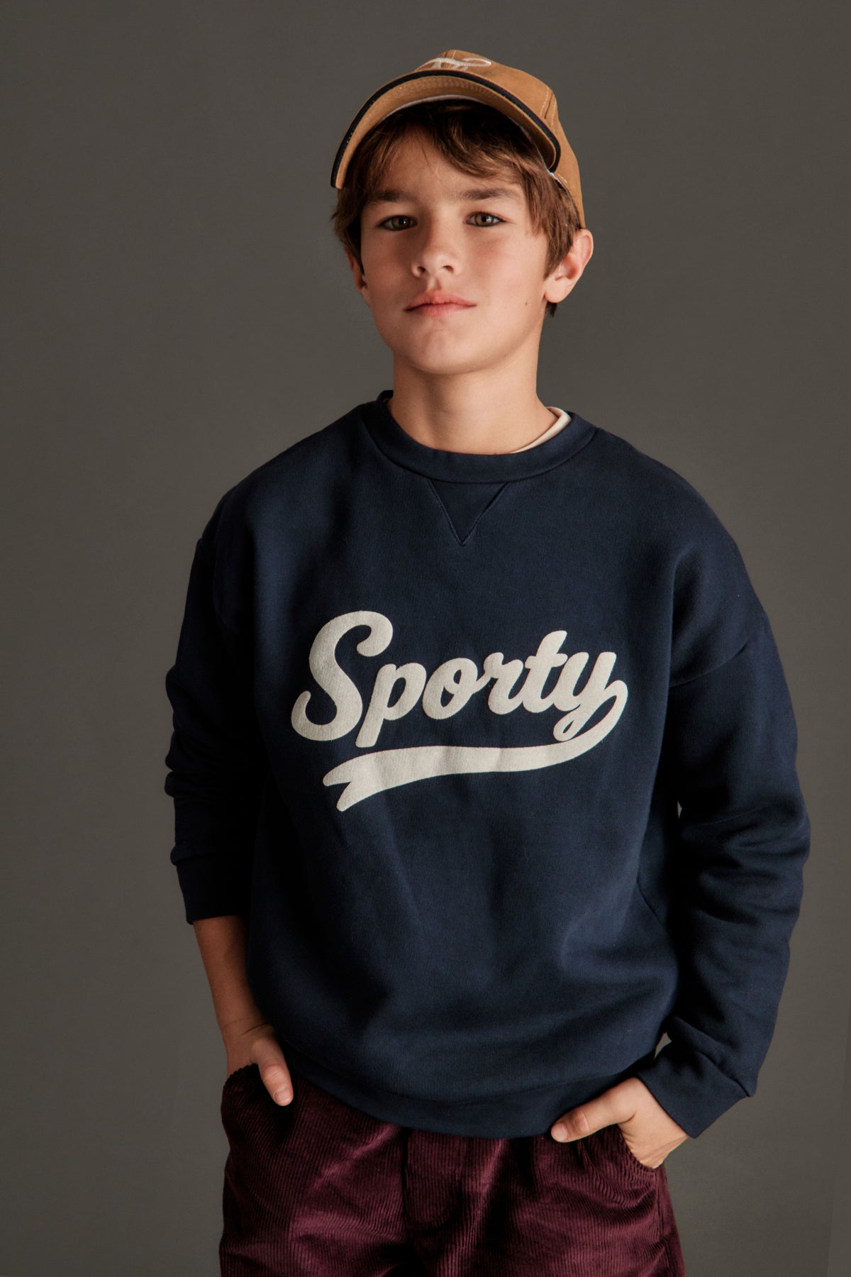 Sporty Fleece Sweatshirt - Blue