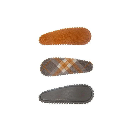 SNAP CLIPS COMBI SET OF 3 - STORM PLAID