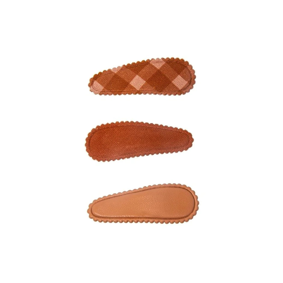 SNAP CLIPS COMBI SET OF 3 - SUNSET GINGHAM