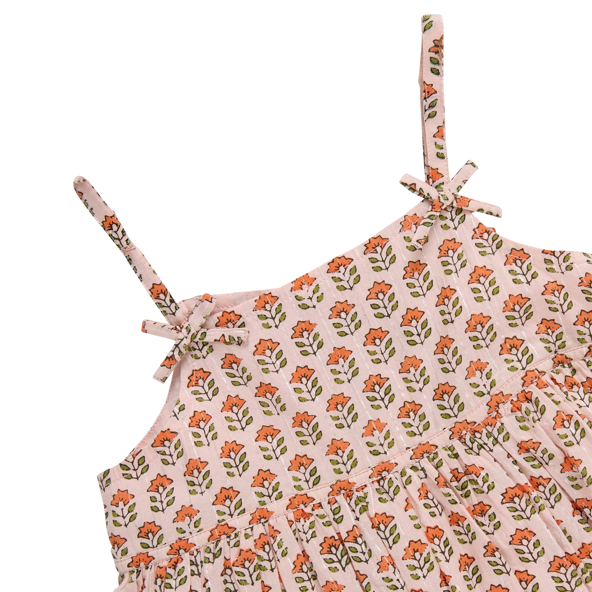 Baby Girls Tia Dress Set - Pink Prairie Block Print