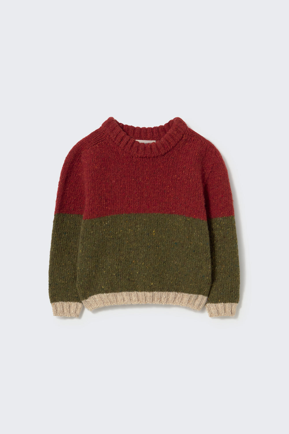 Tigris Tweed Tricot Knit Baby Sweater - Ginger Green