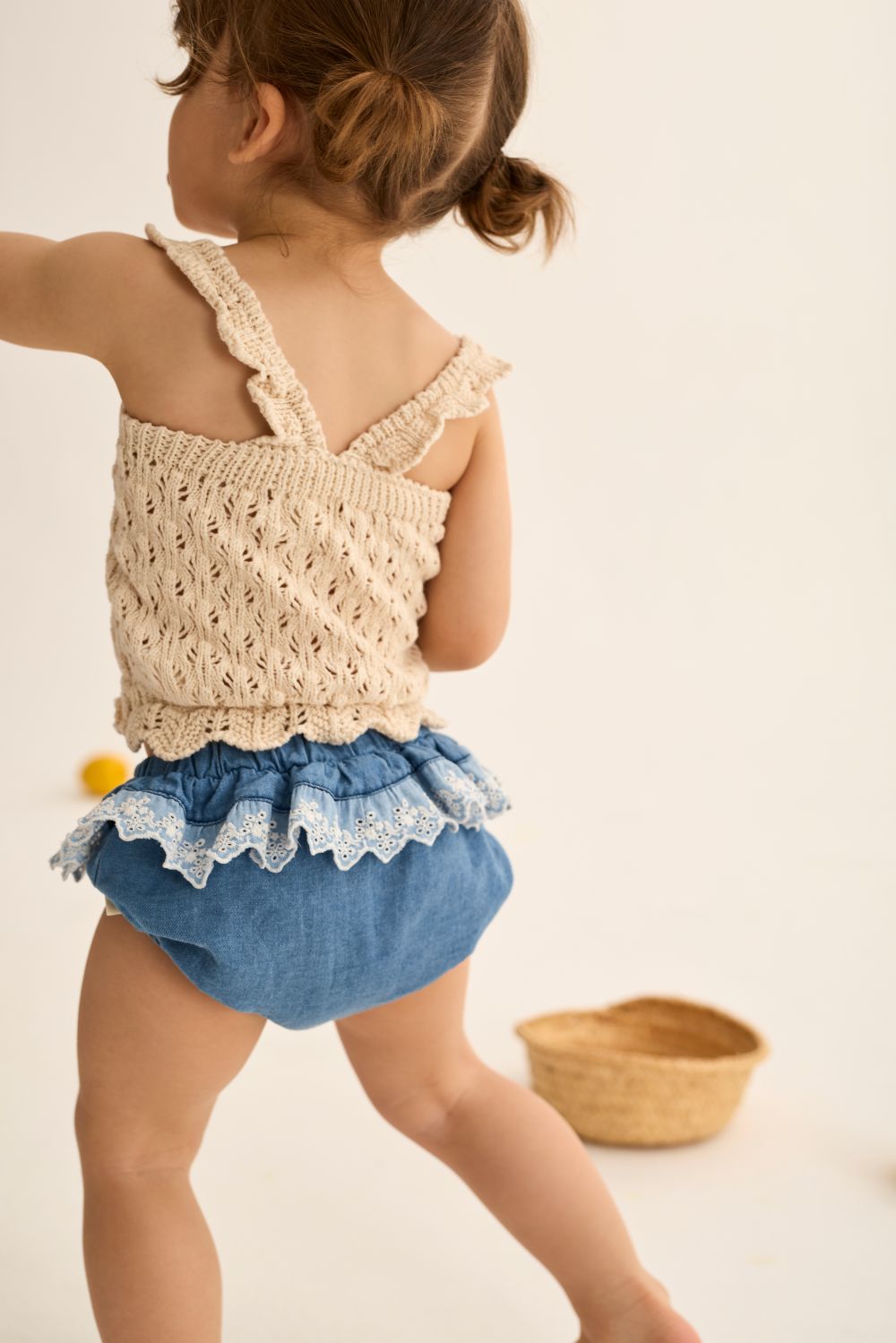 Tulip Chambray Denim Baby Bloomers - Blue