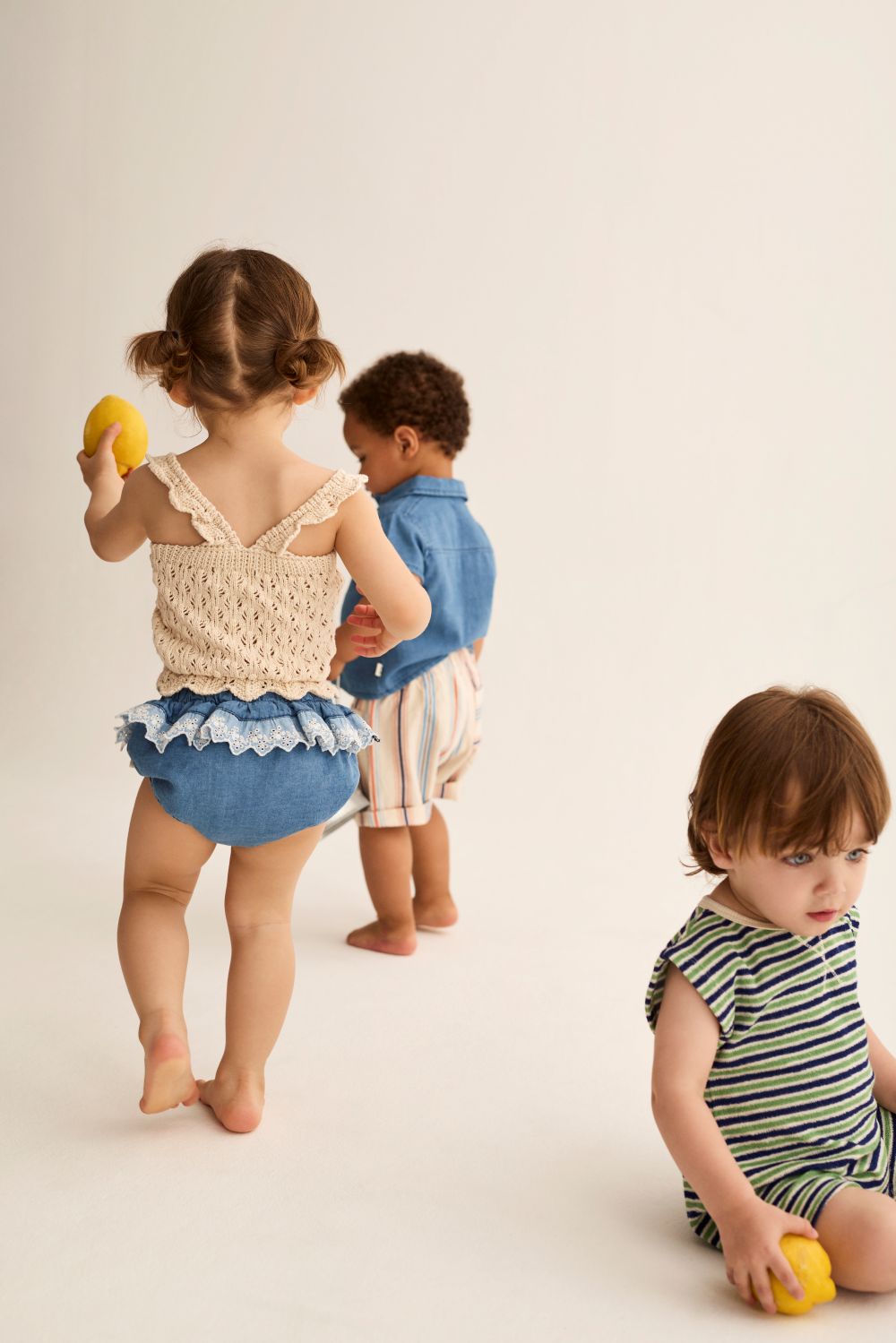 Tulip Chambray Denim Baby Bloomers - Blue