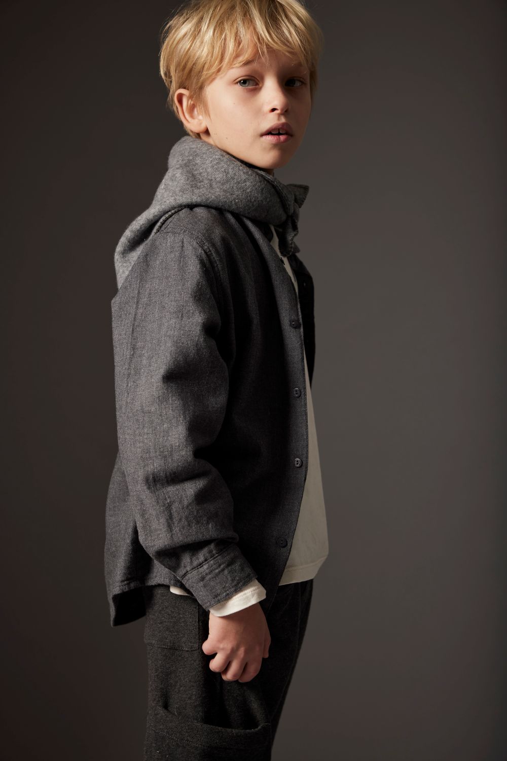 Mélange Flannel Shirt - No Logo Grey