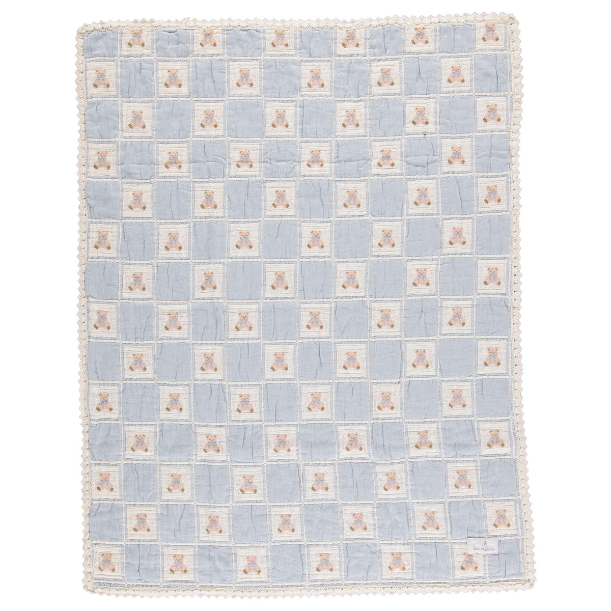 Teddy Blanket - Blue Teddy Patchwork