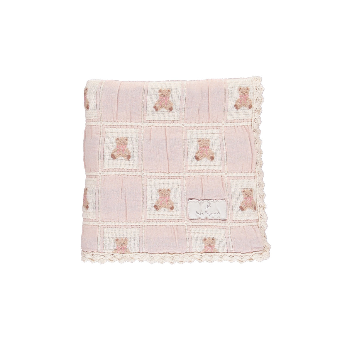 Teddy Blanket - Mauve Teddy Patchwork