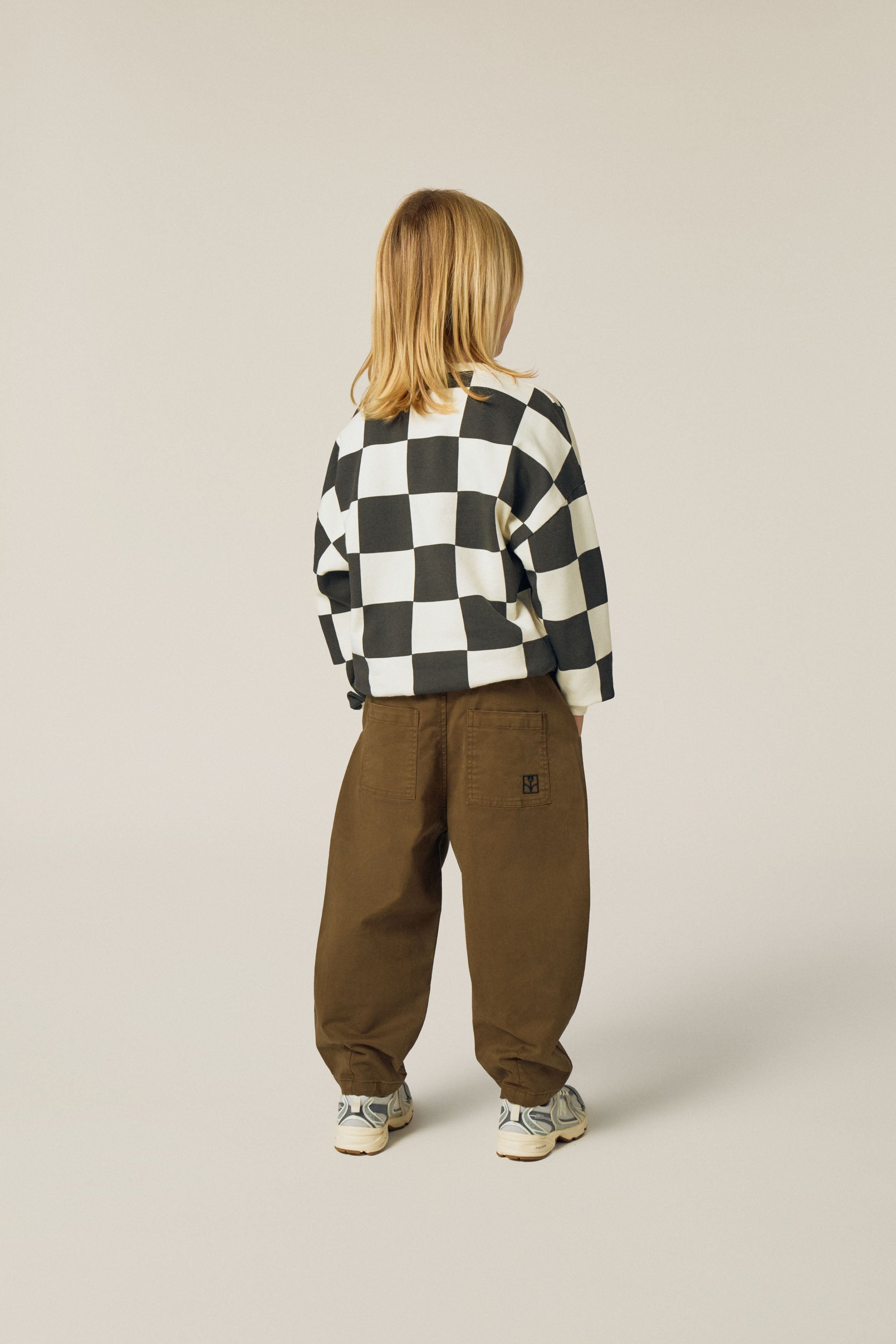 Checked Sweatshirt - Ecru