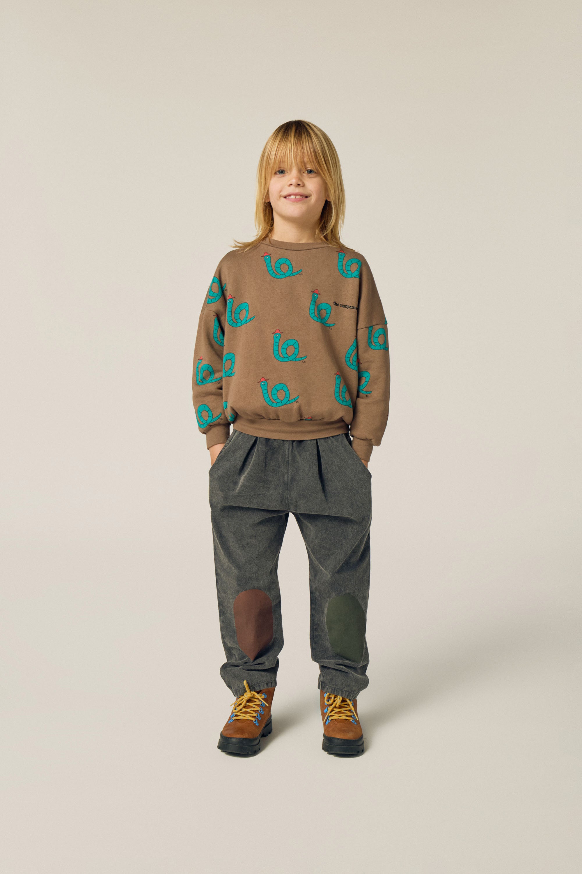 Bicolor Patches Denim Trousers - Grey