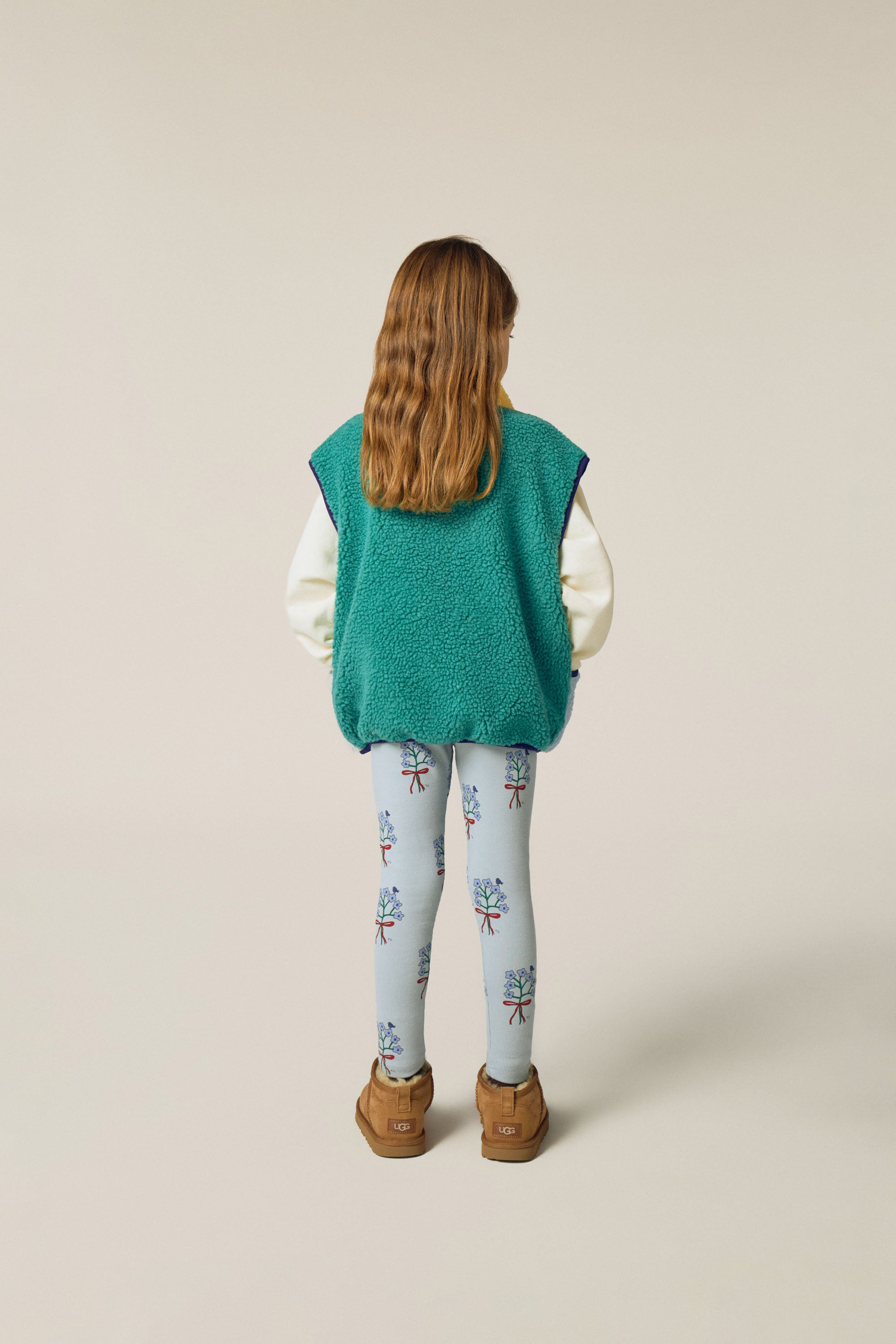 Bouquets Leggings - Light Blue