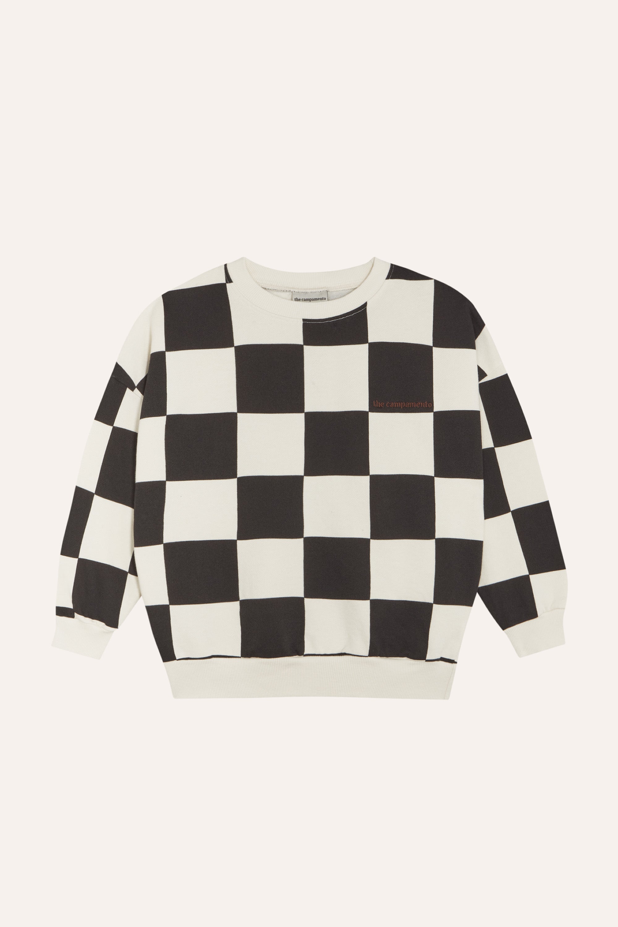 Checked Sweatshirt - Ecru