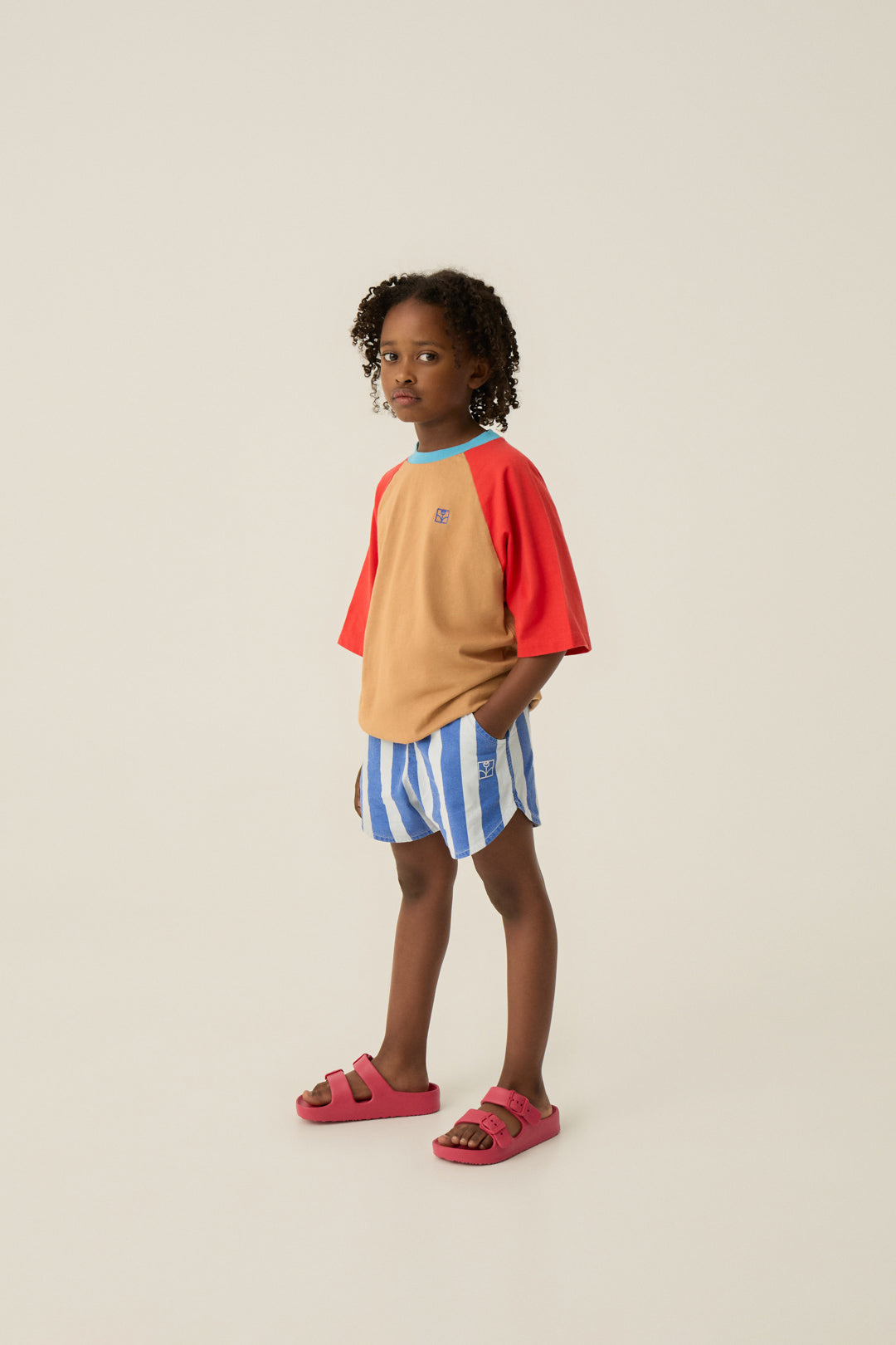 Color Block Red T-Shirt - Camel
