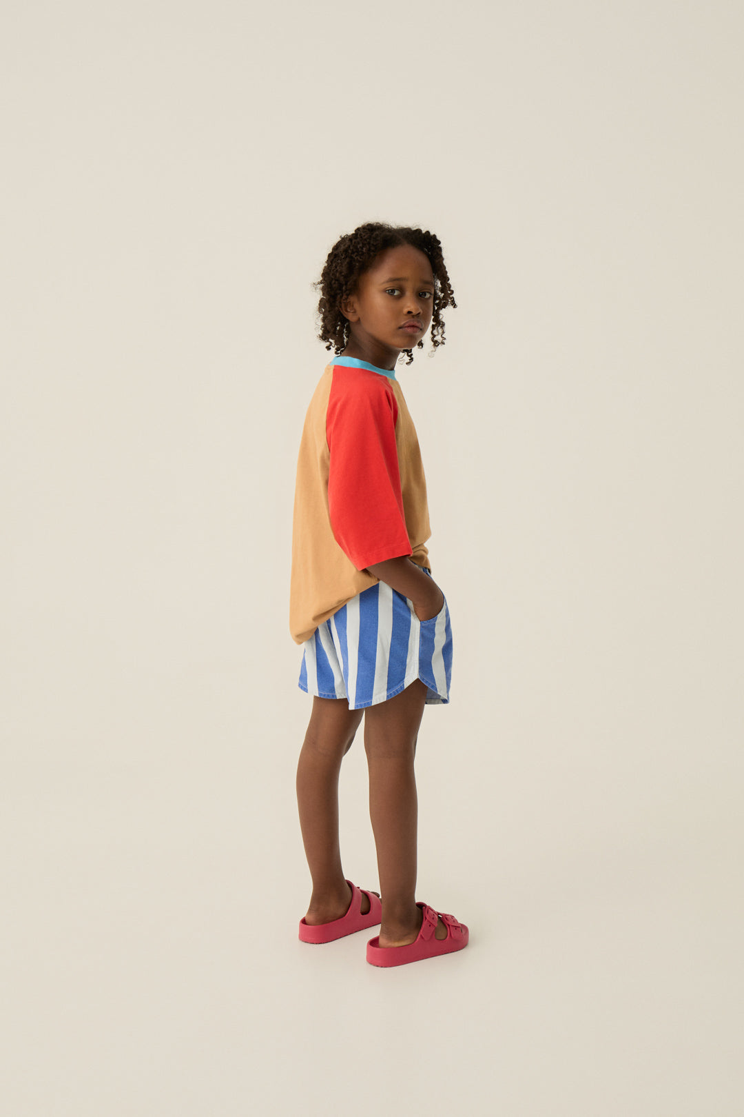 Color Block Red T-Shirt - Camel