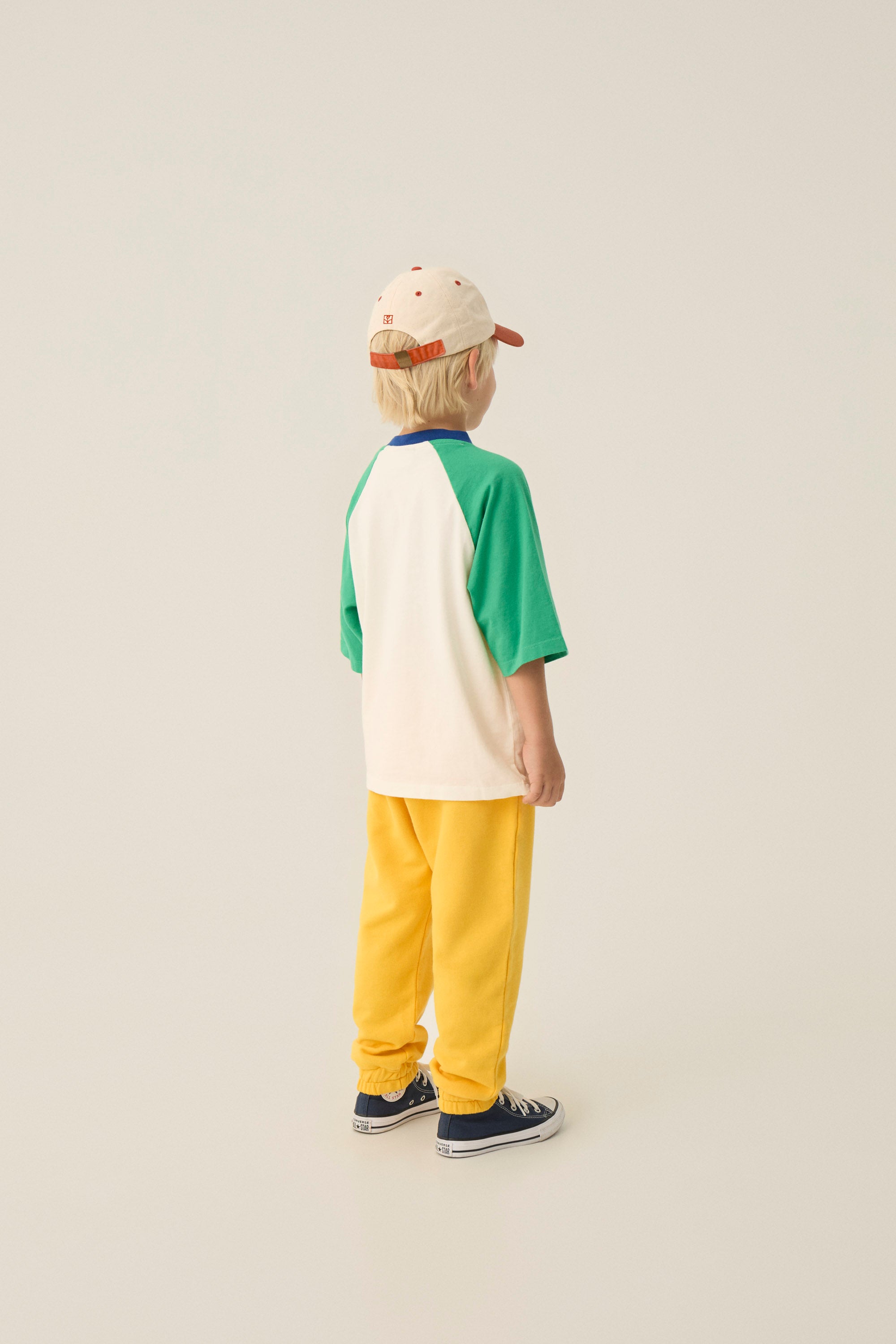 Color Block Green T-Shirt - Ecru