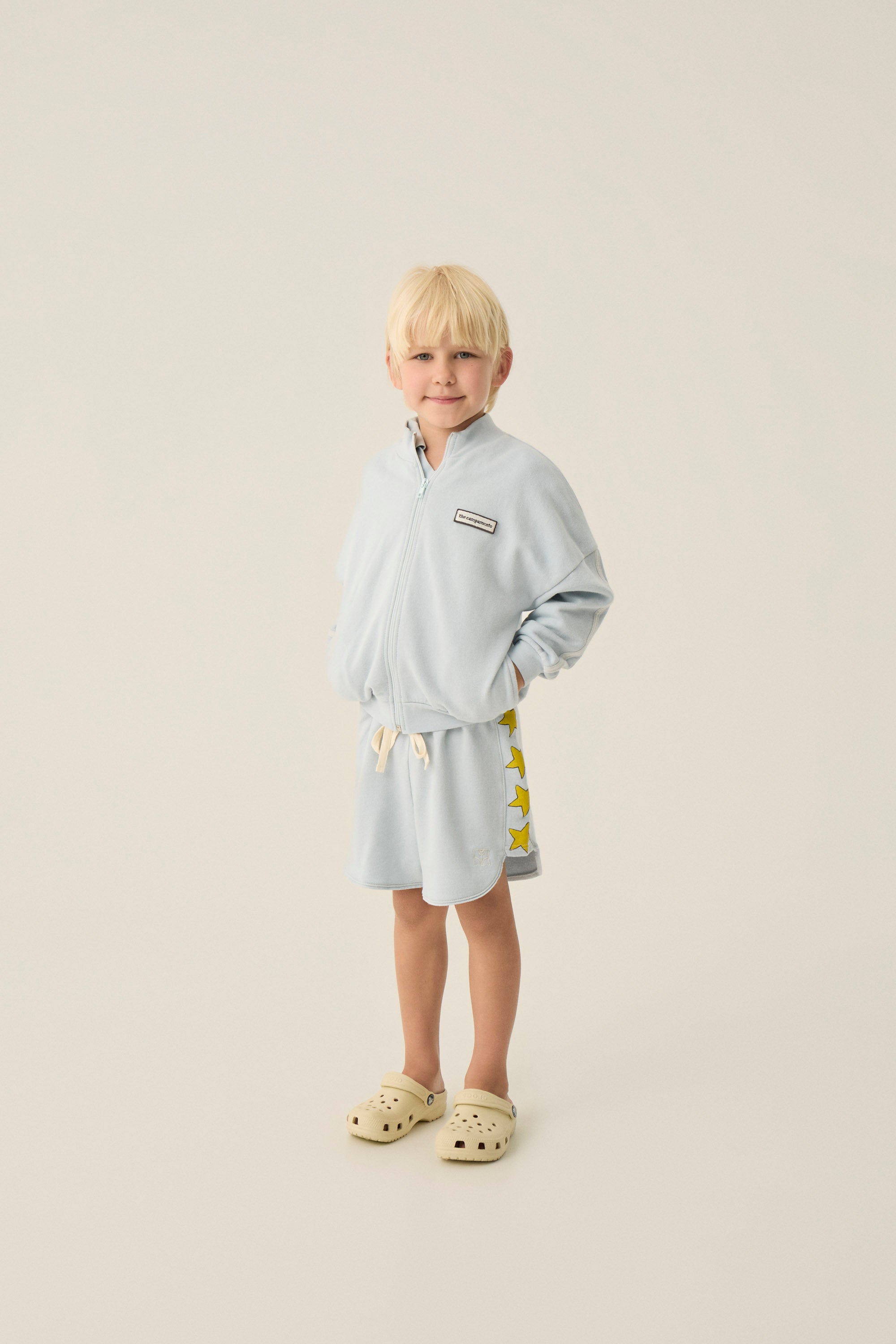 Stars Washed Shorts - Light Blue