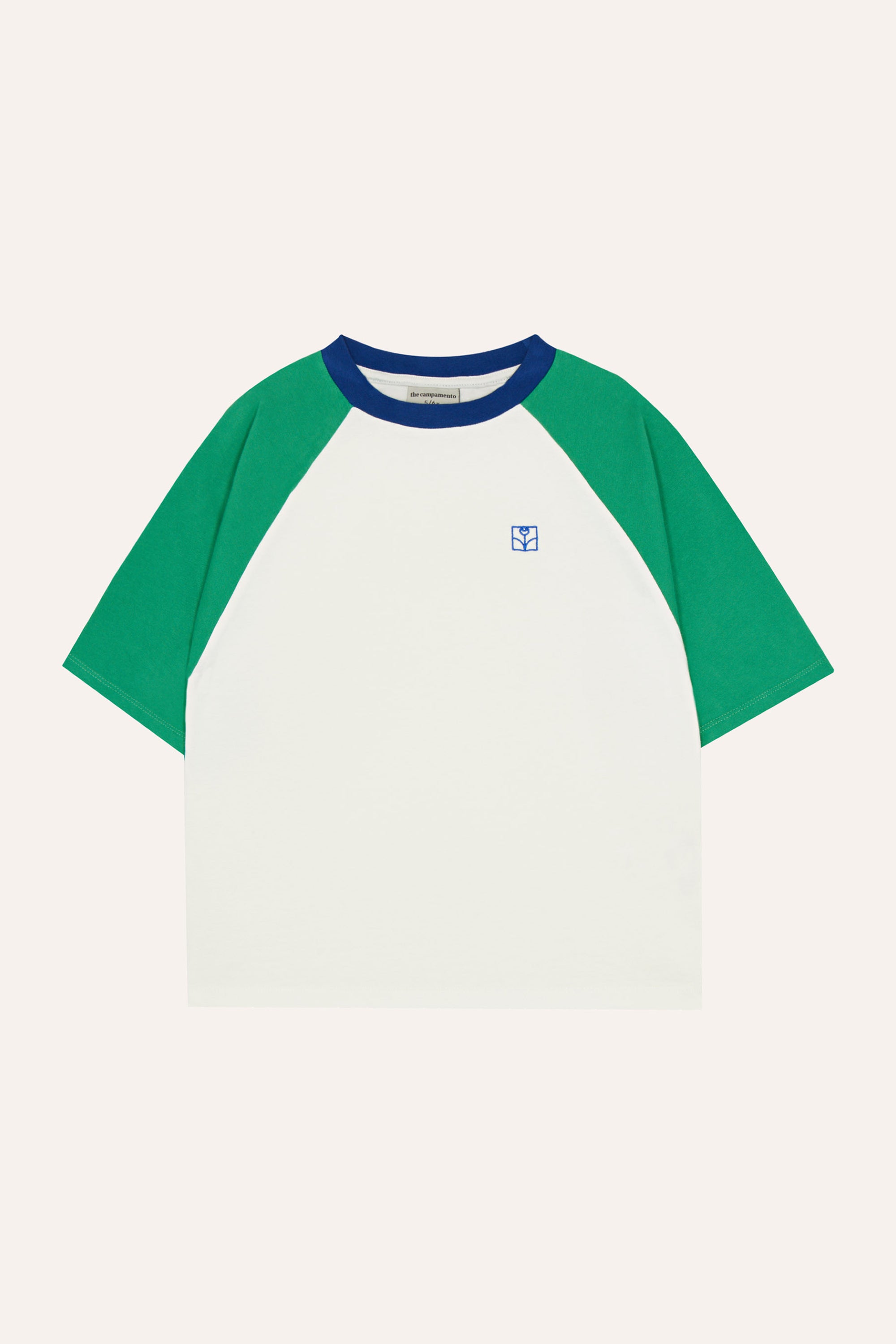 Color Block Green T-Shirt - Ecru