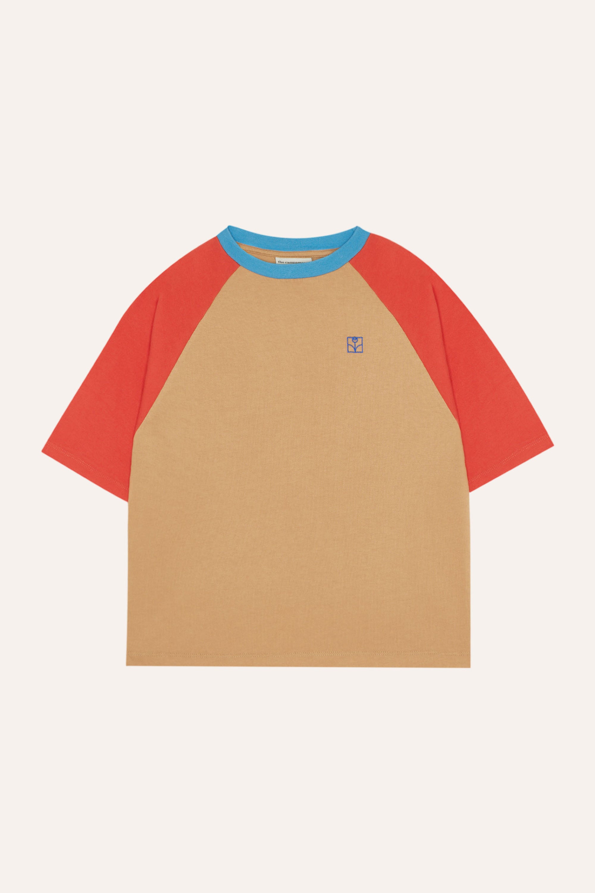Color Block Red T-Shirt - Camel