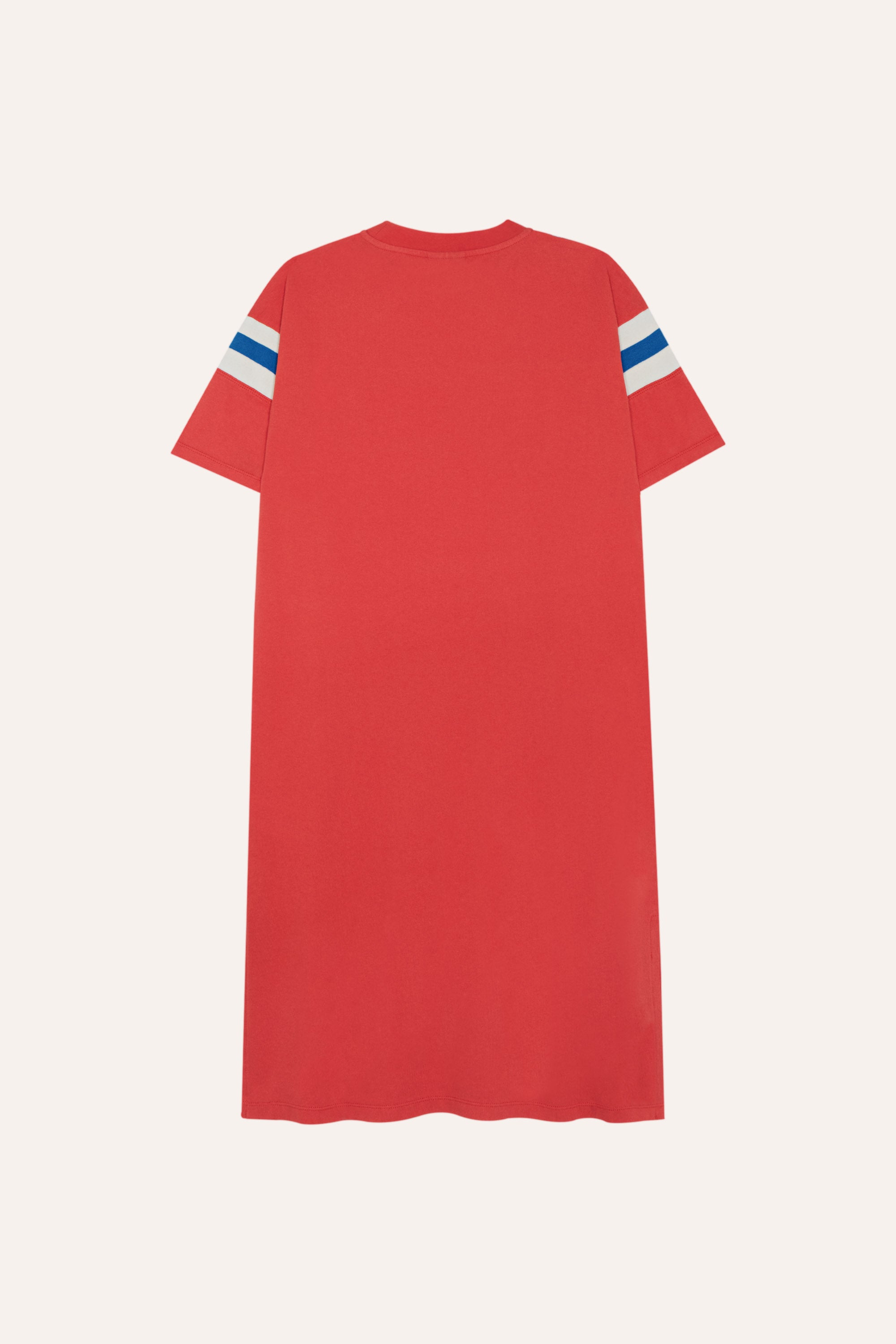 Bicolor Bands Red Dress - Red