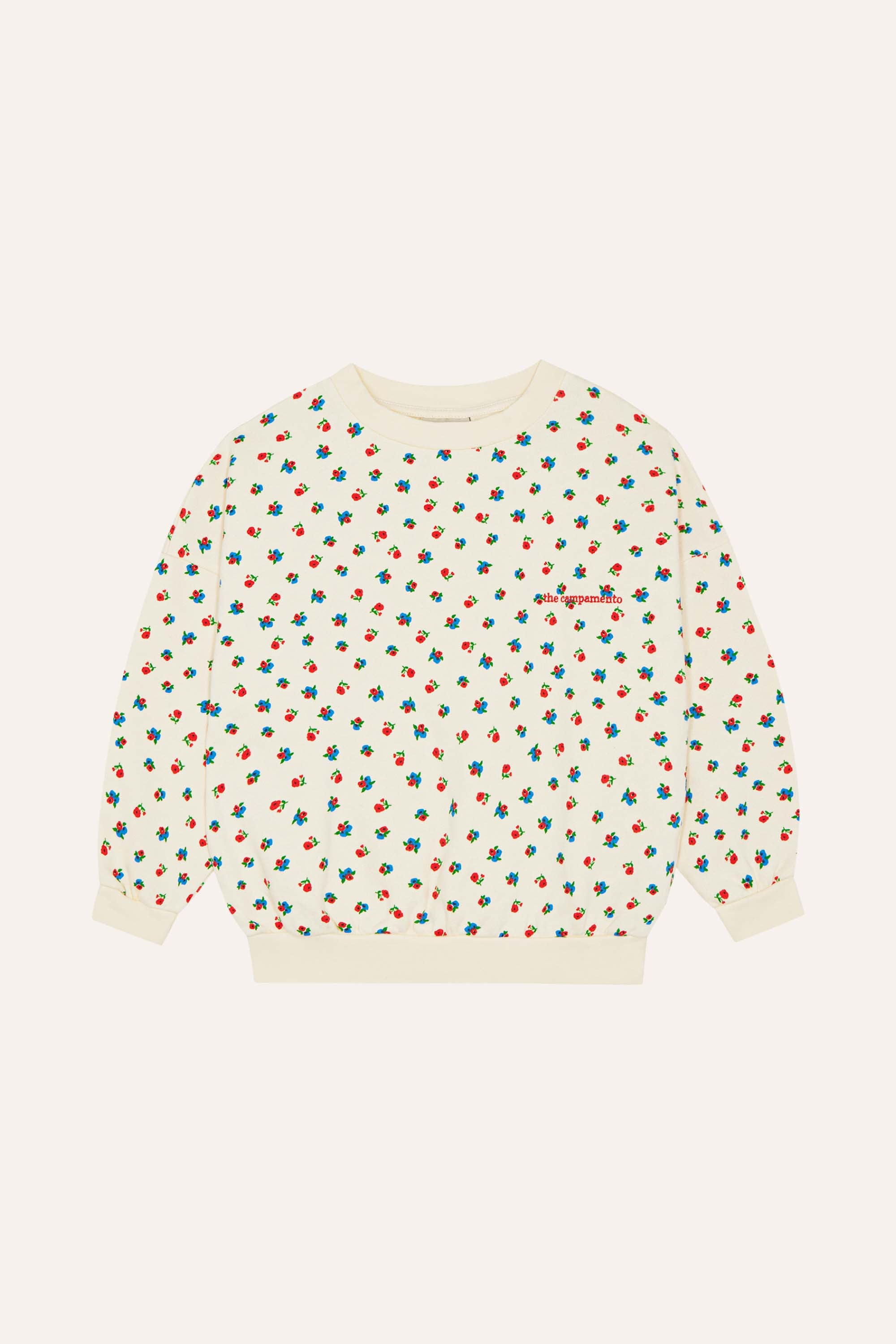 Small Flowers Allover Sweatshirt - Ecru