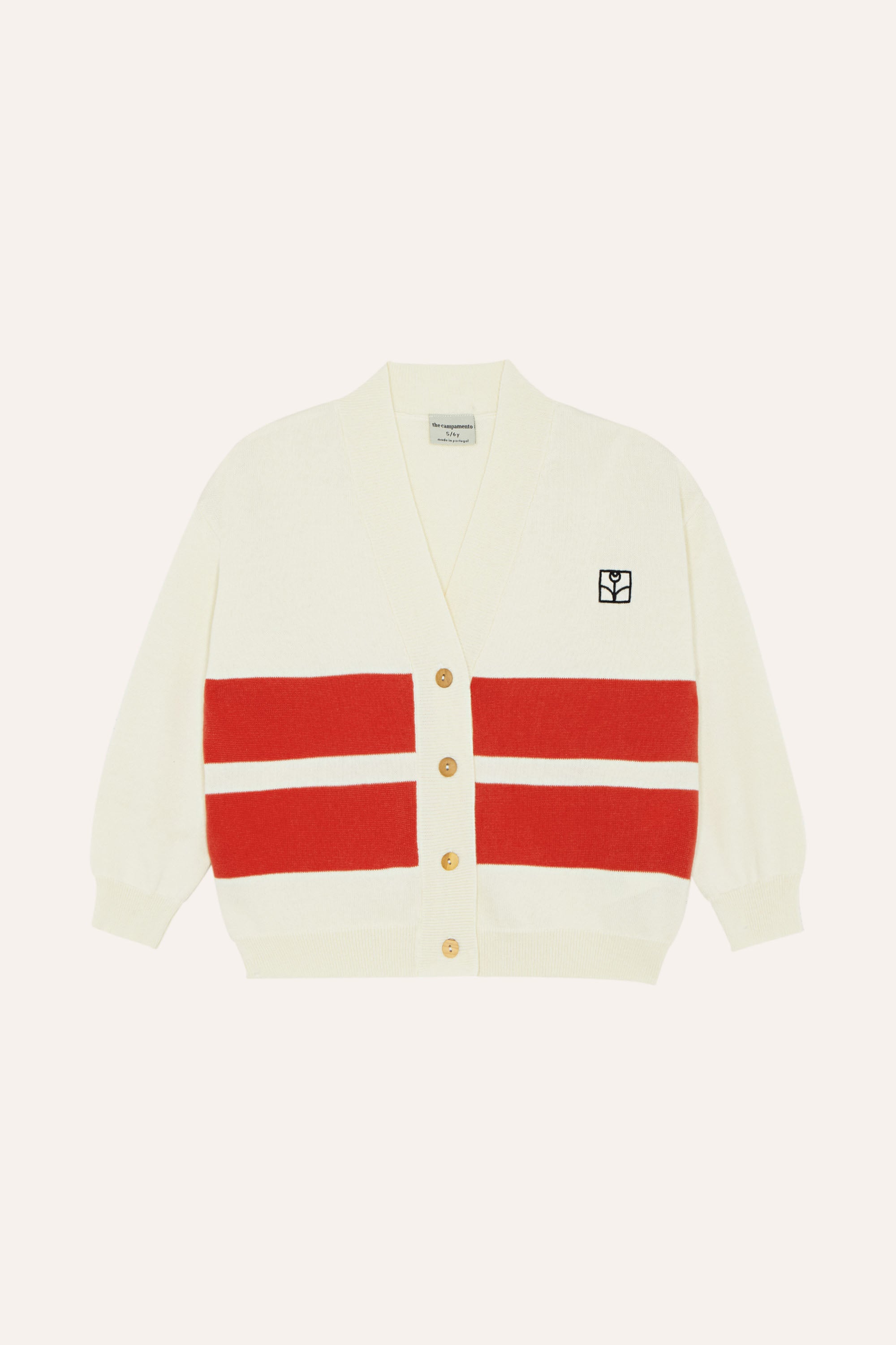 Red Bands Cardigan - Ecru