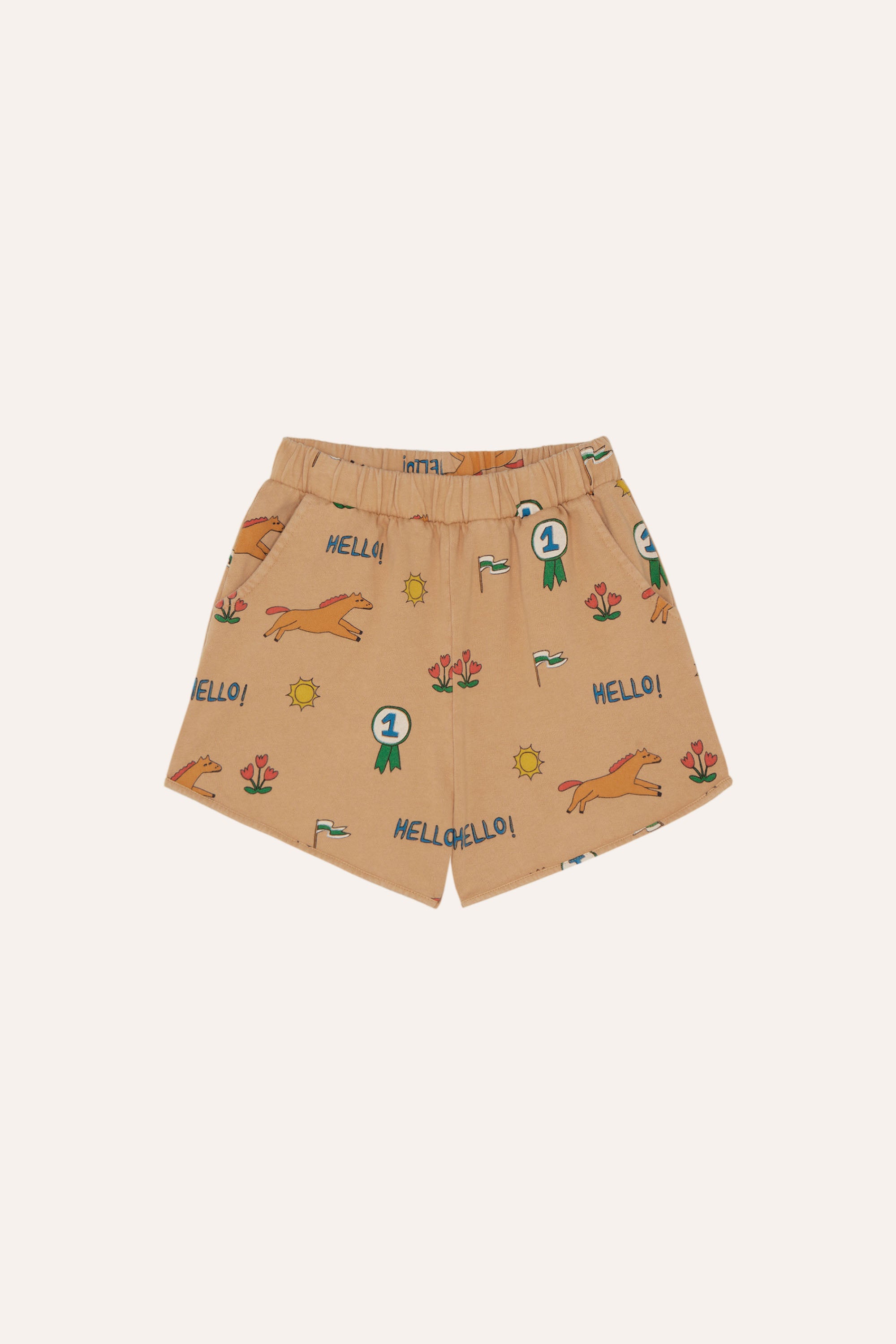 Horses Allover Shorts - Camel