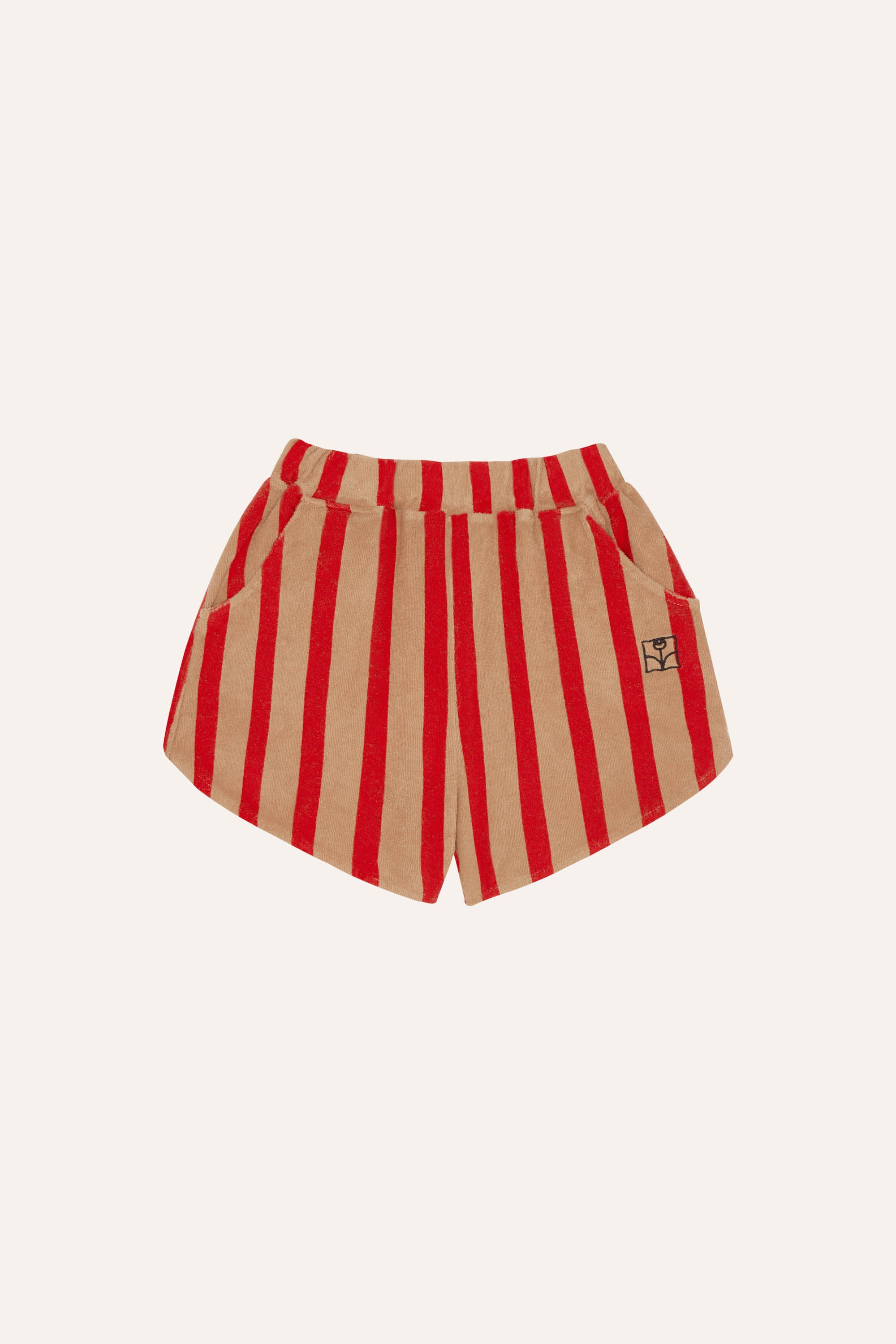 Red Stripes Shorts - Camel