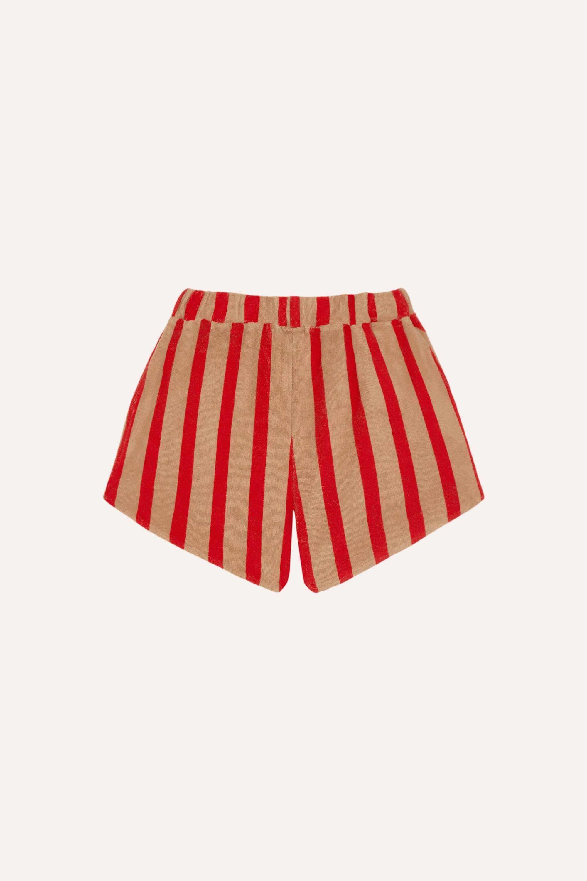 Red Stripes Shorts - Camel