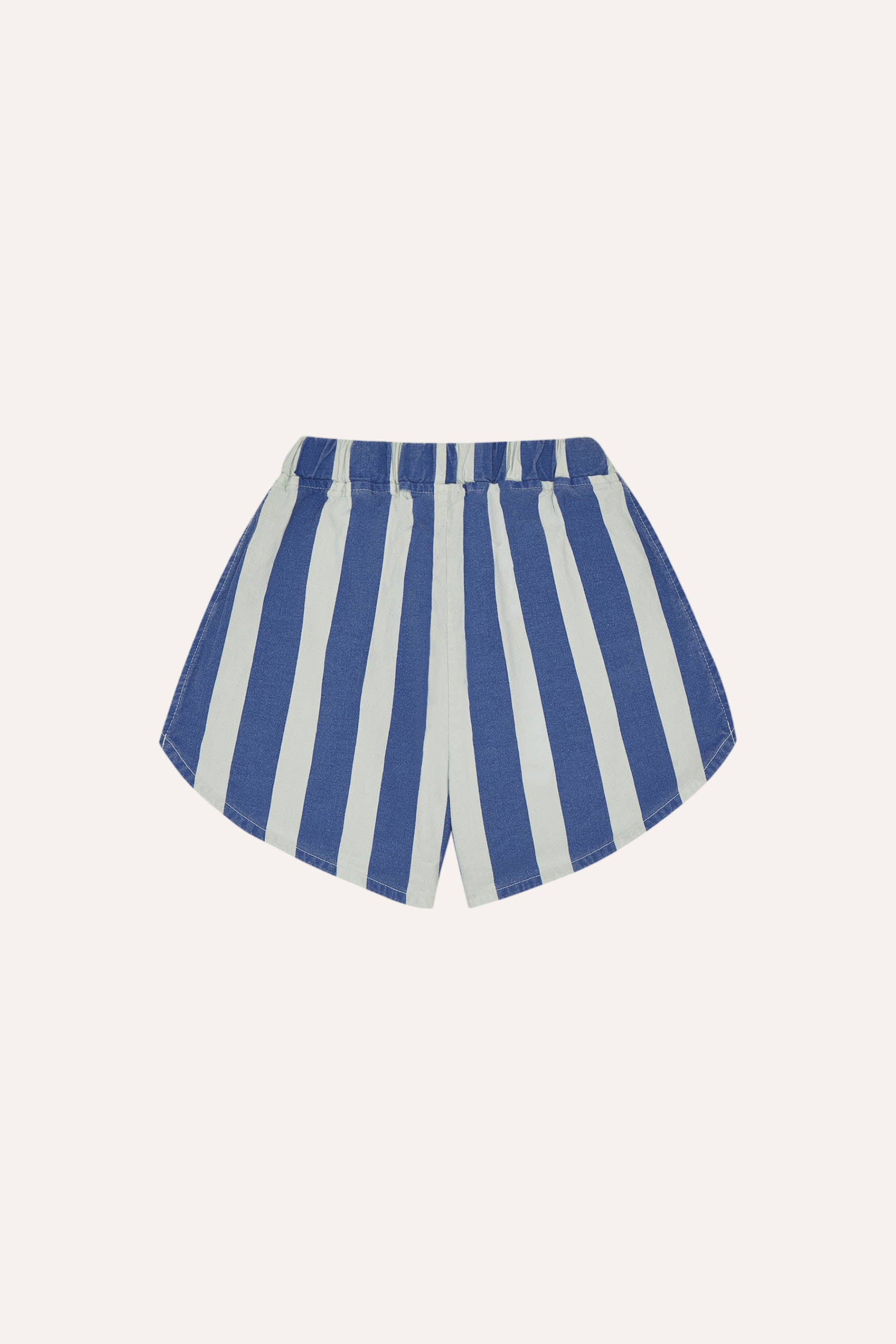 Blue Stripes Washed Shorts - Blue