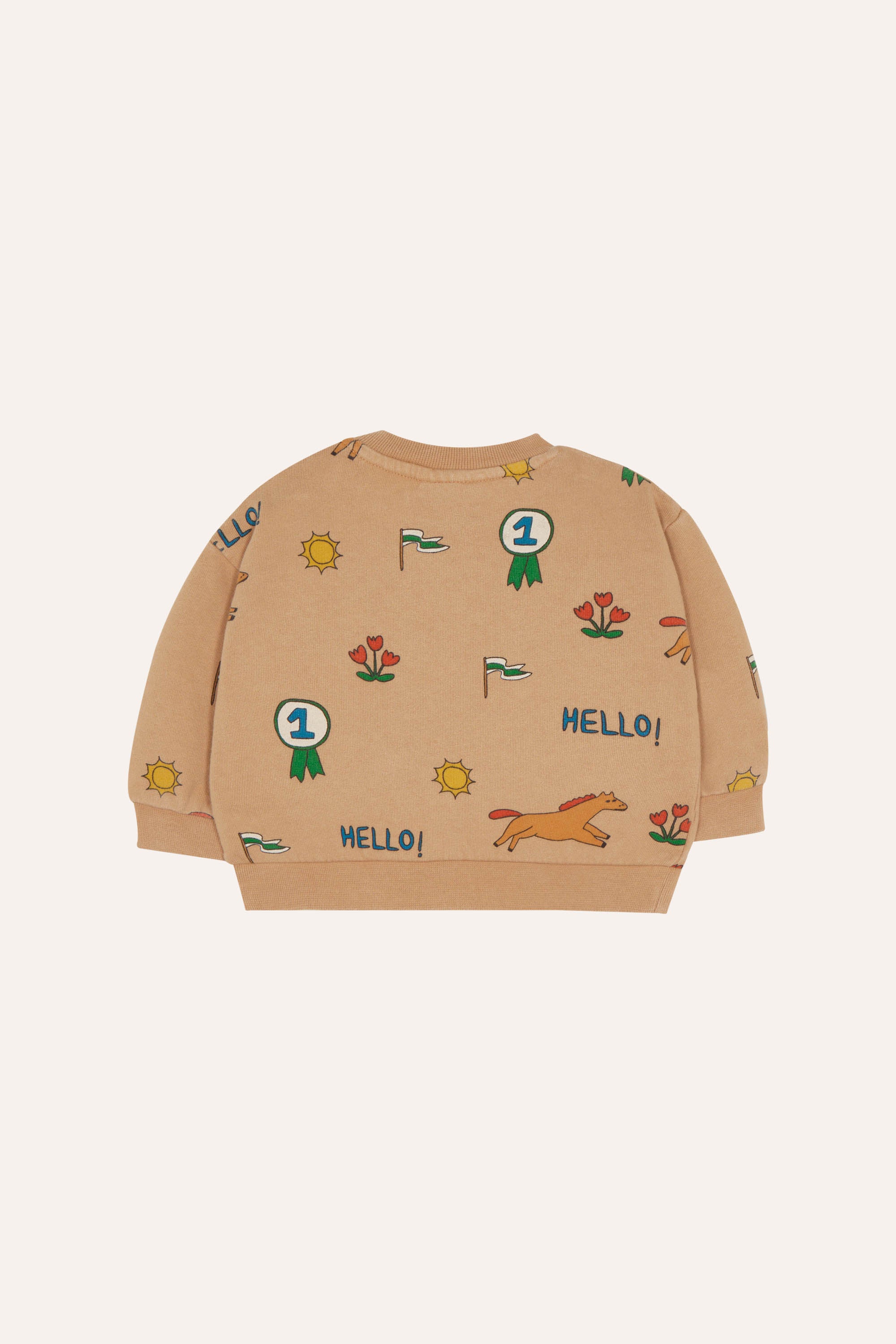 Horses Allover Baby Sweatshirt - Camel