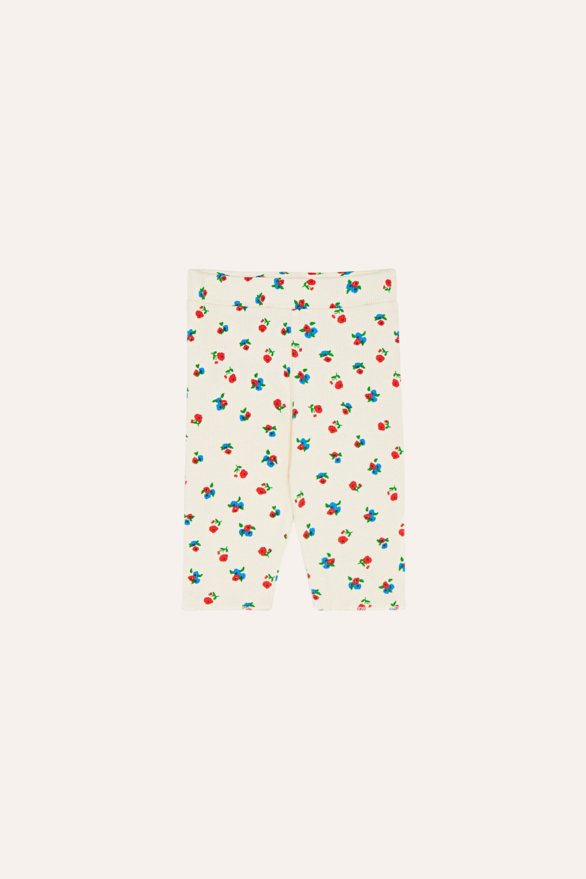 Small Flowers Allover Baby Leggings - Ecru