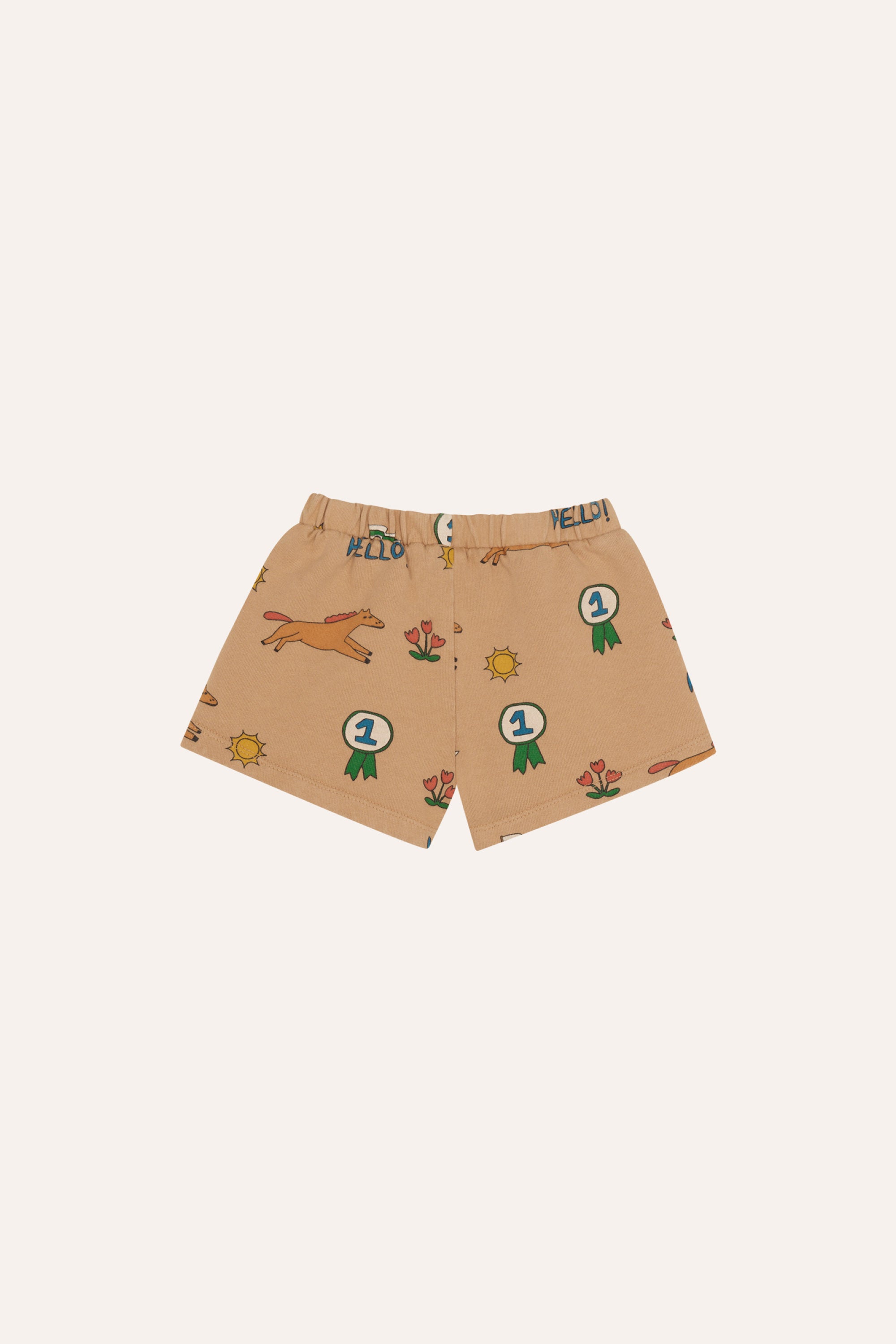 Horses Allover Baby Shorts - Camel
