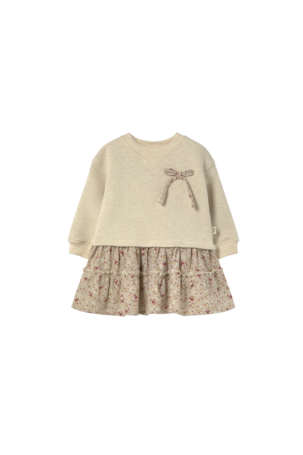 Mélange Fleece Baby Dress - Stone