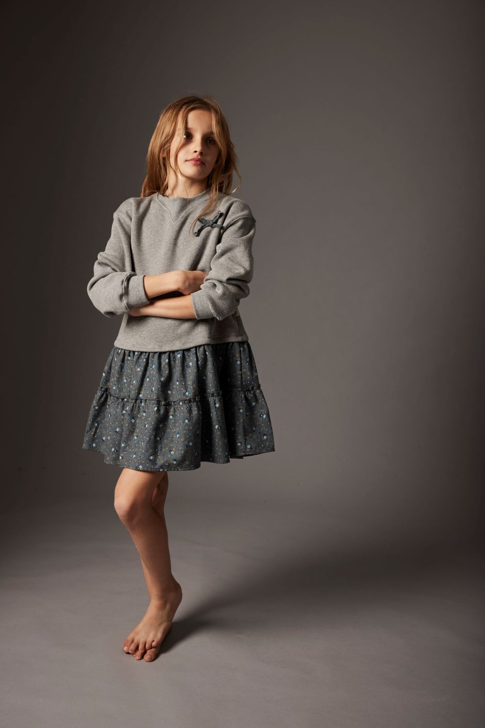 Mélange Fleece Dress - Grey